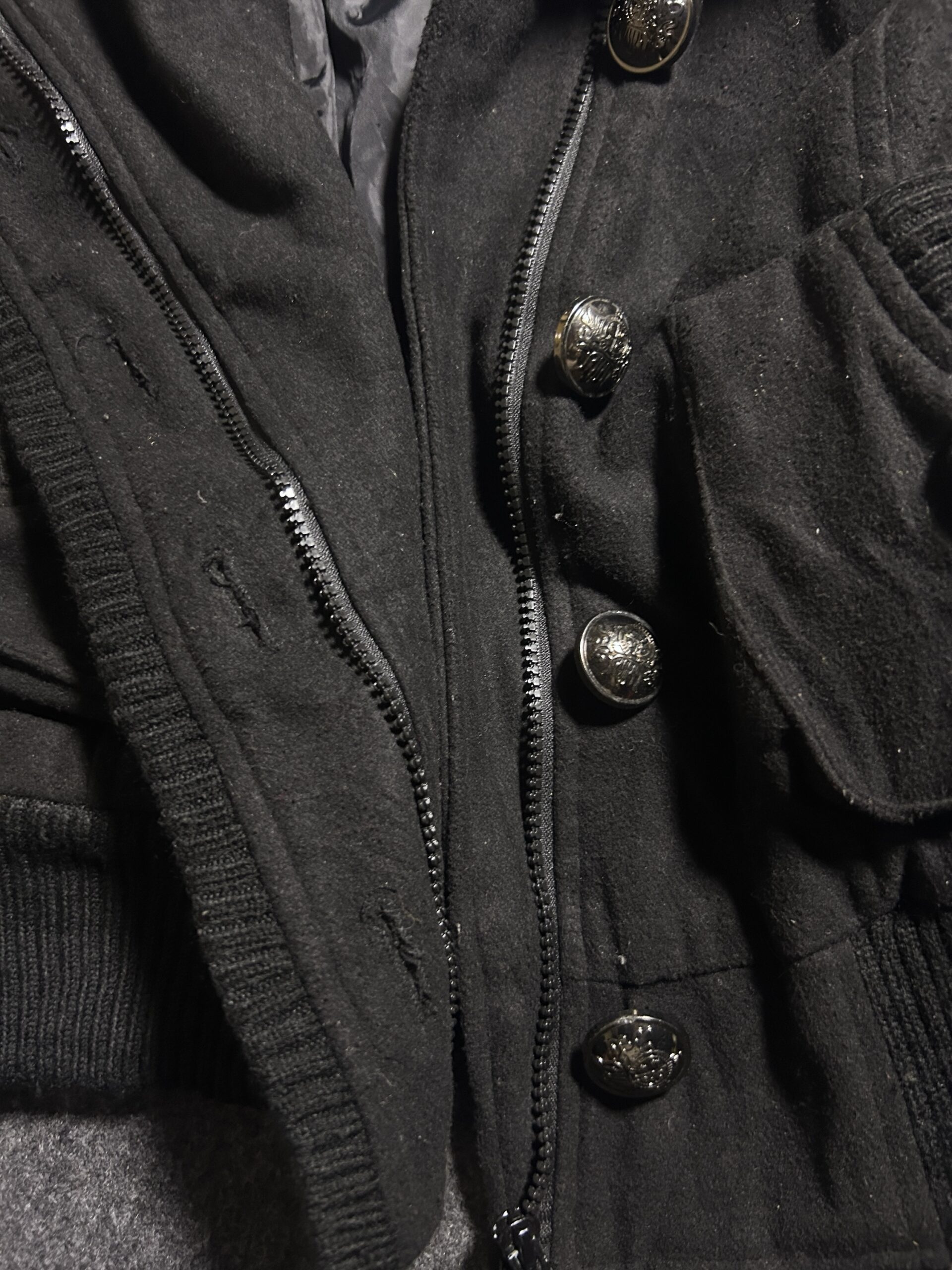 INGNI Black Hooded Wool Blend Women’s Winter Jacket | Small