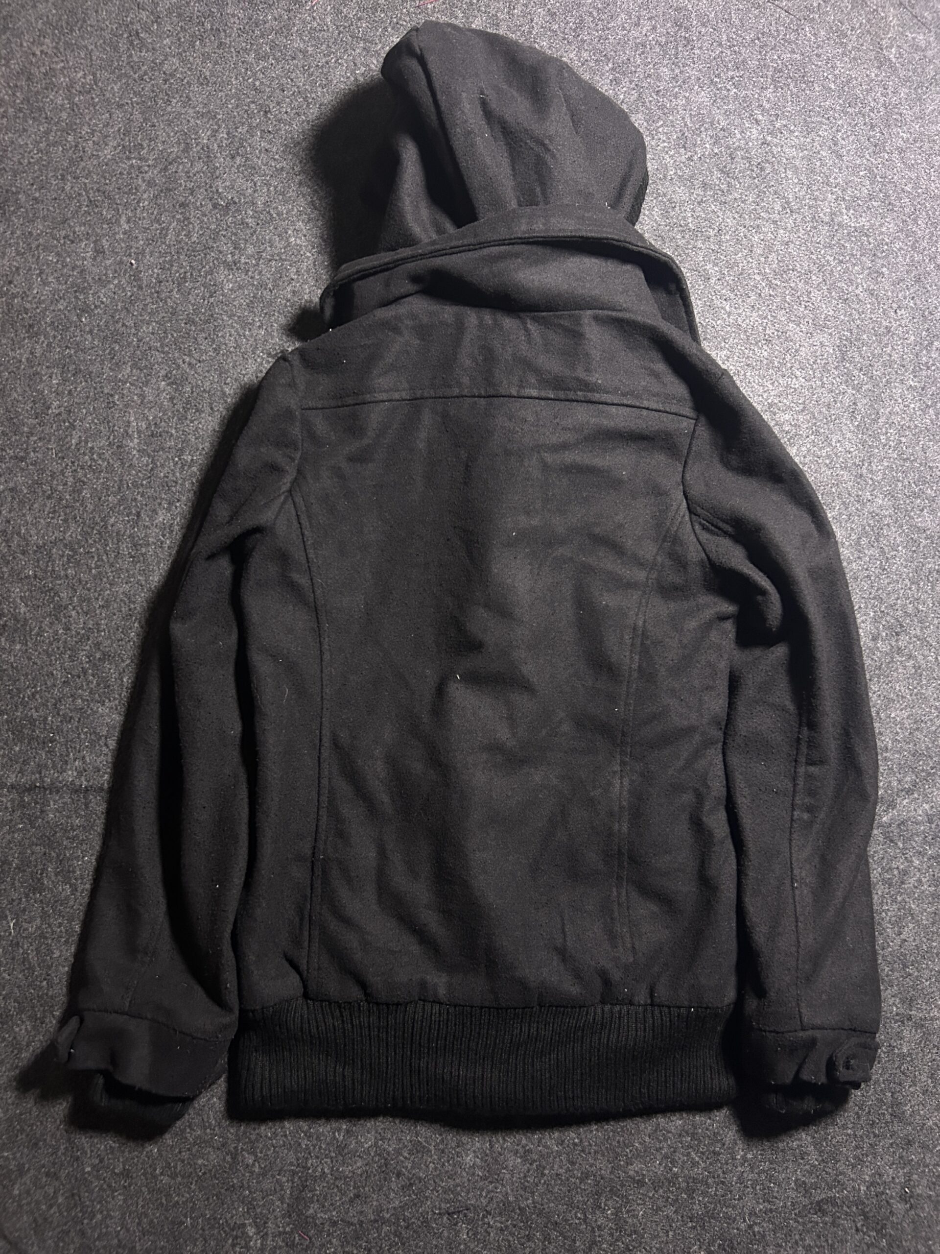 INGNI Black Hooded Wool Blend Women’s Winter Jacket | Small