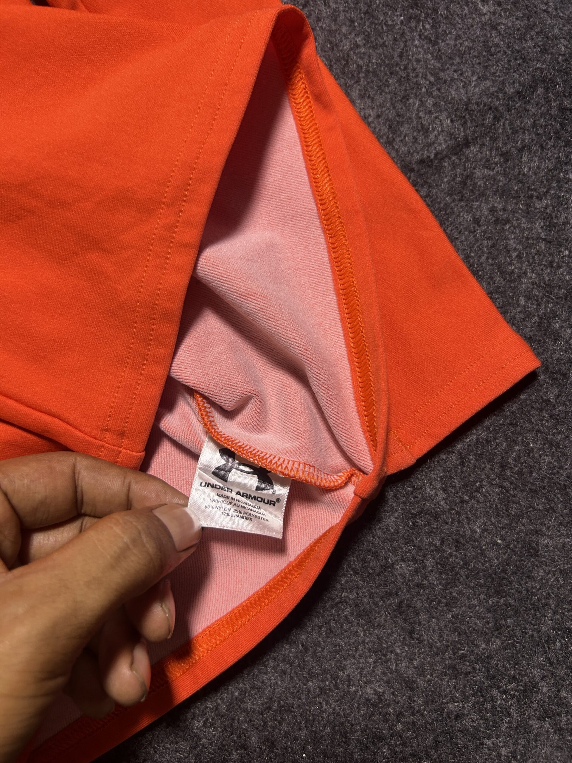 Under Armour HeatGear Compression Mock Neck Top Orange | XS