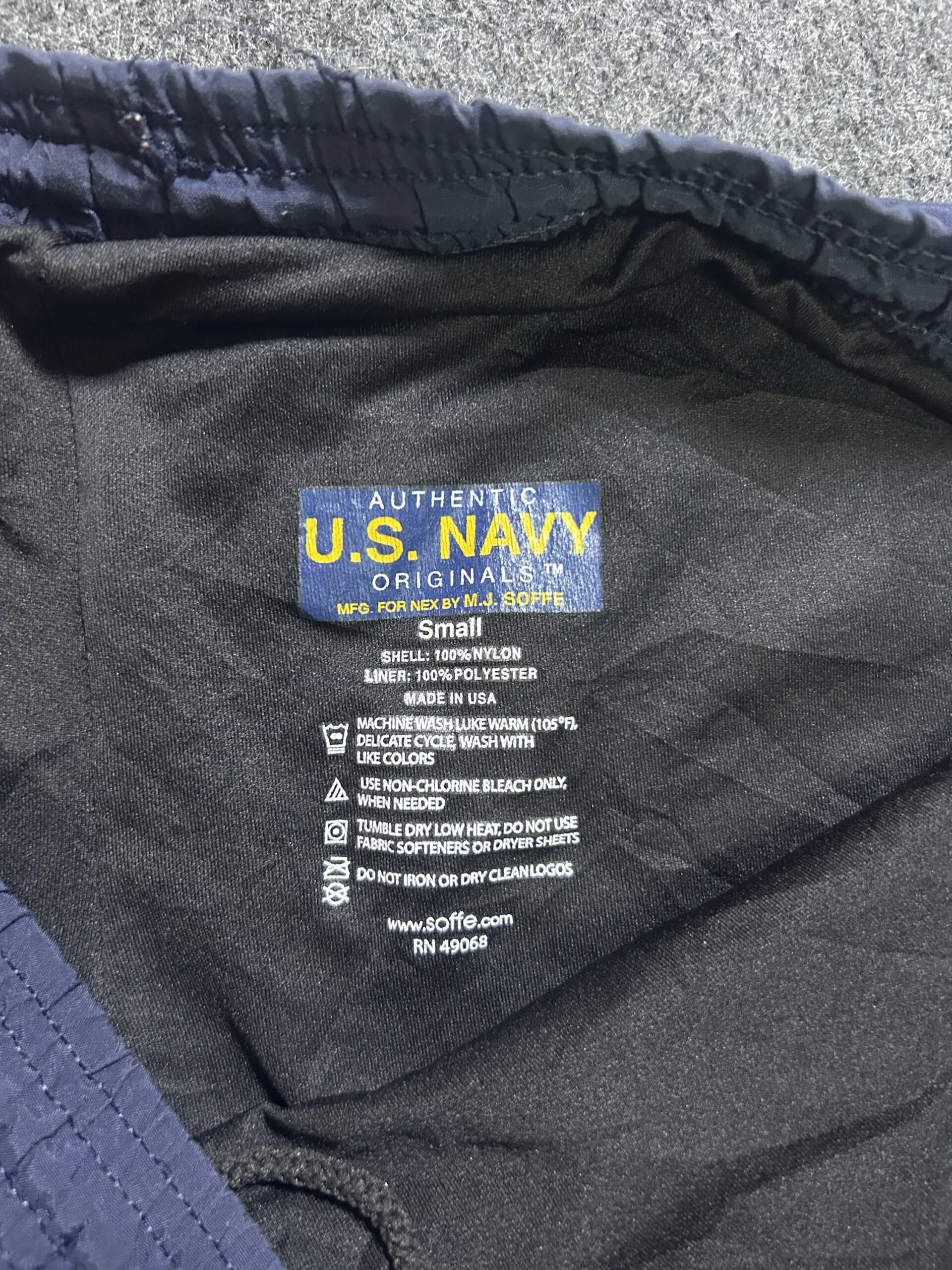 U.S. Navy Nylon Athletic Shorts Navy Blue 36