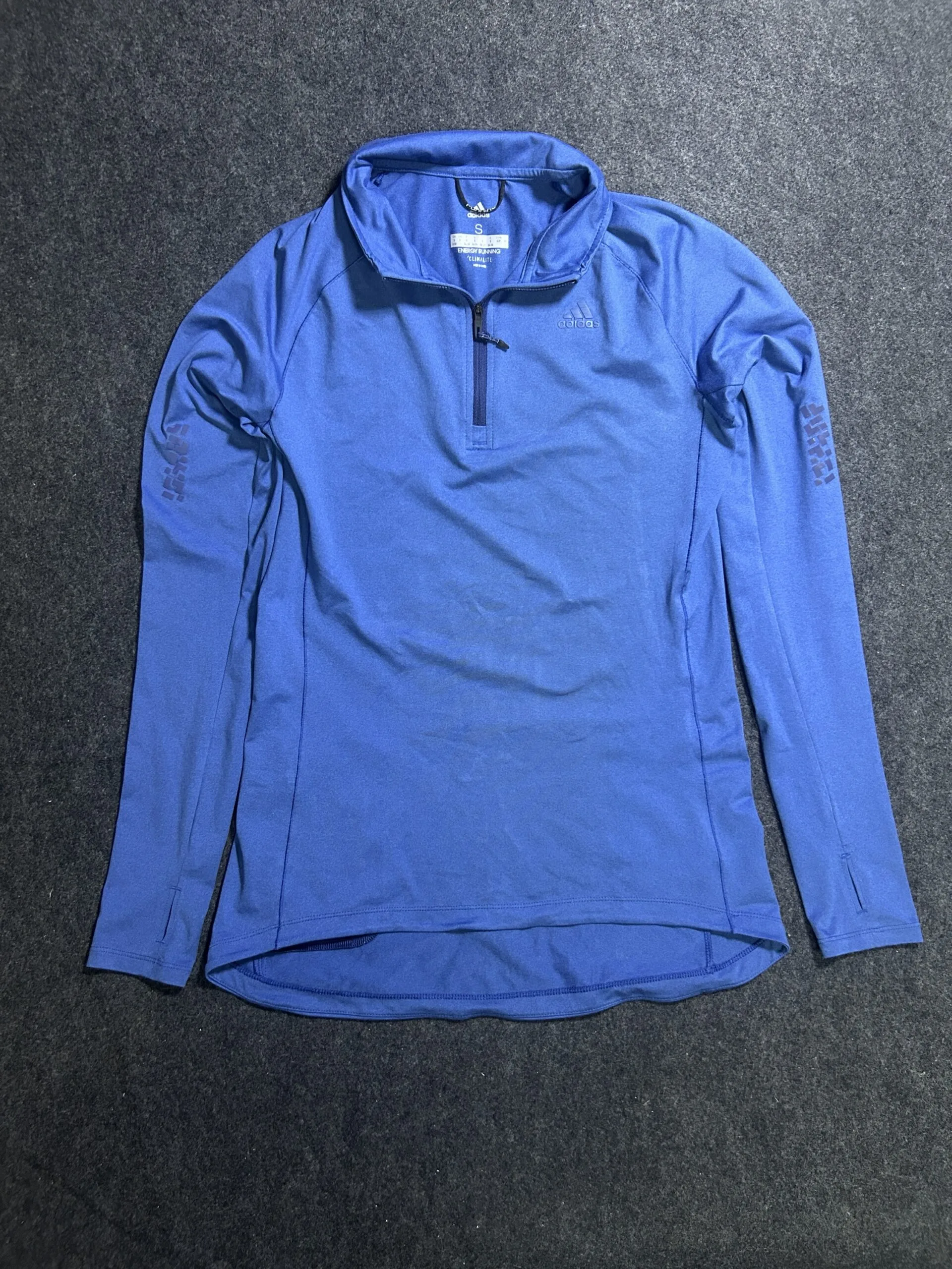Adidas Climalite Energy Running Quarter Zip Pullover Tshirt | S