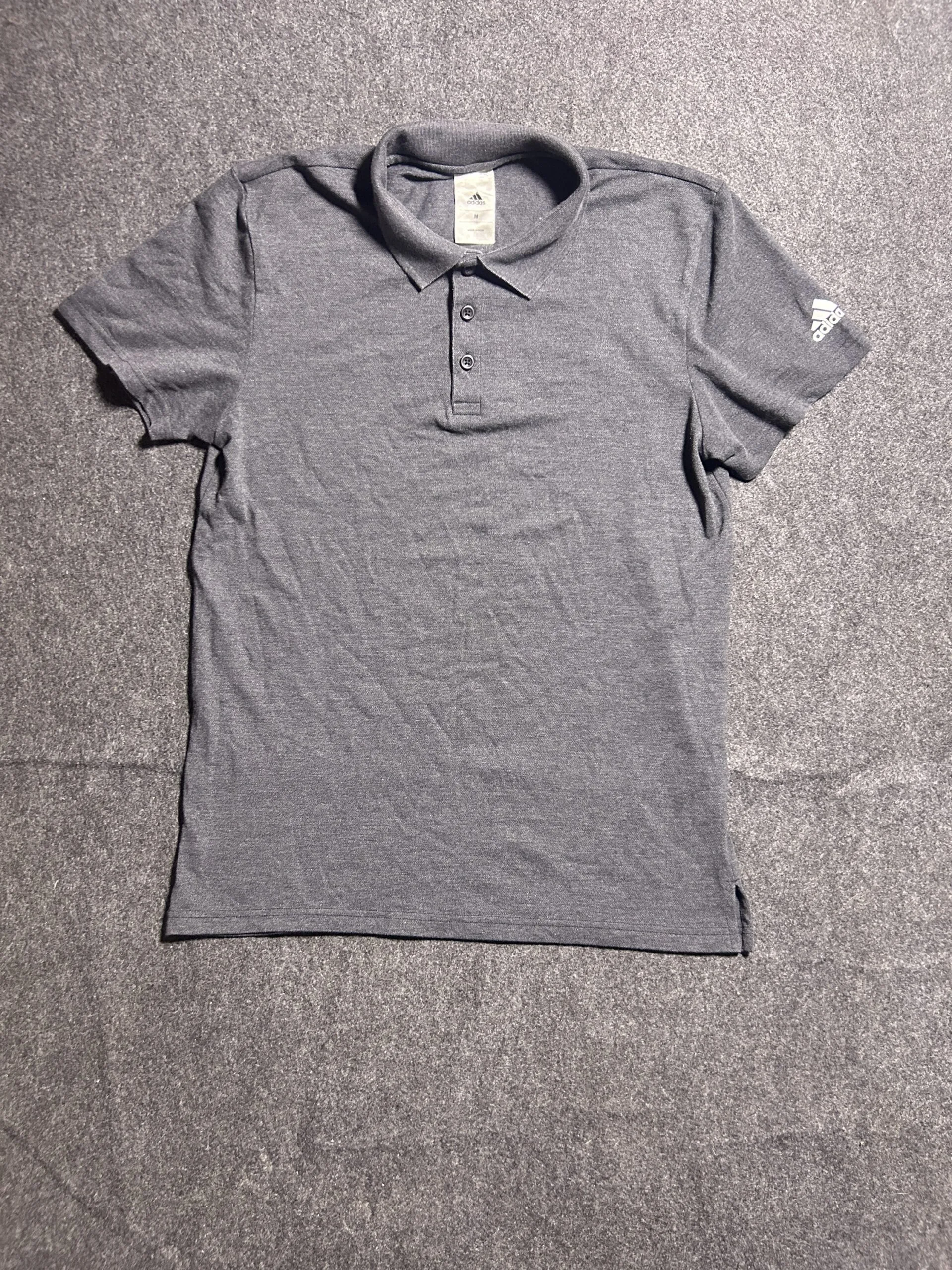 Adidas Essential Grey Polo T-Shirt | M