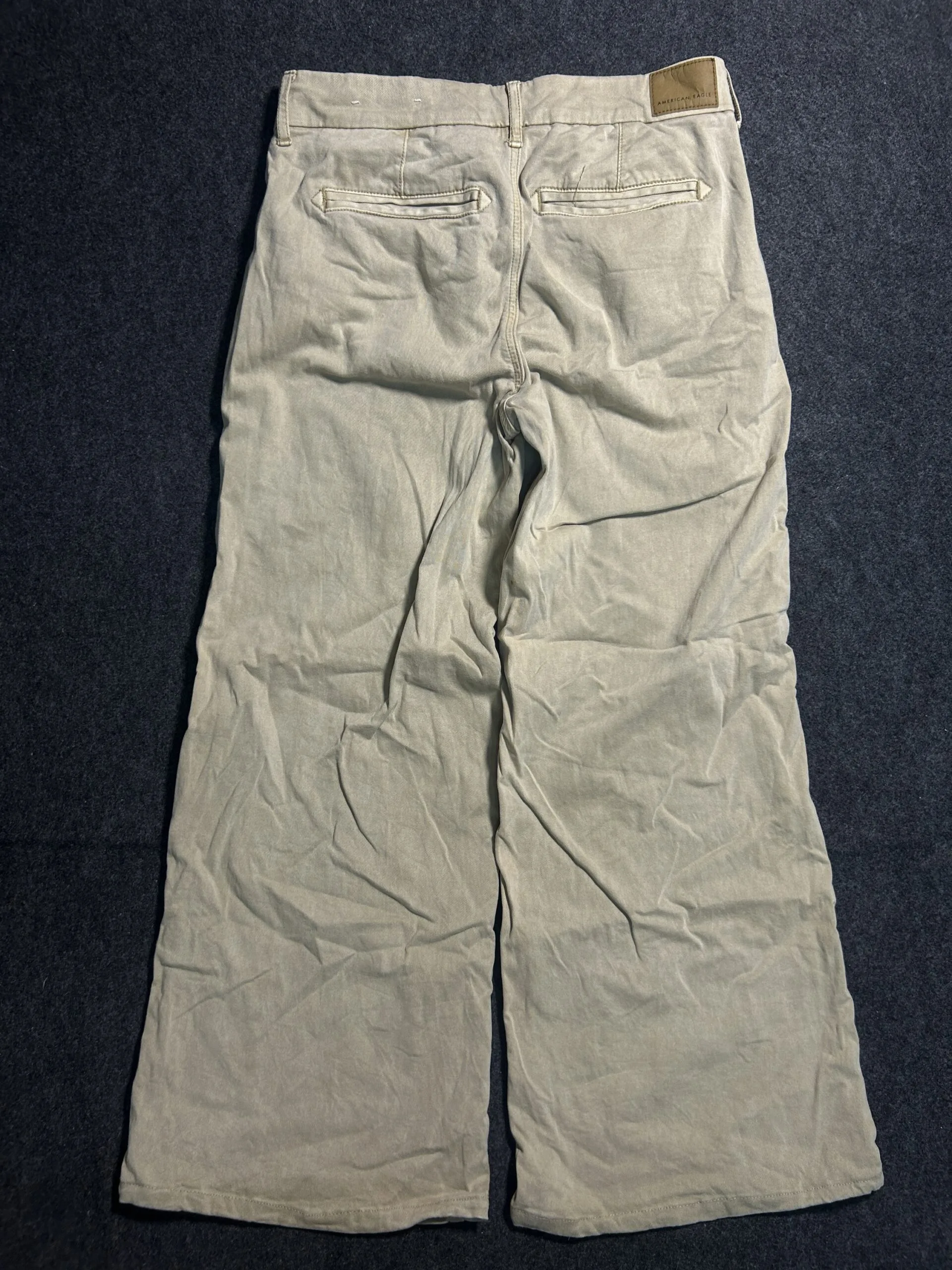 American Eagle Wide Leg Baggy Jeans Beige M
