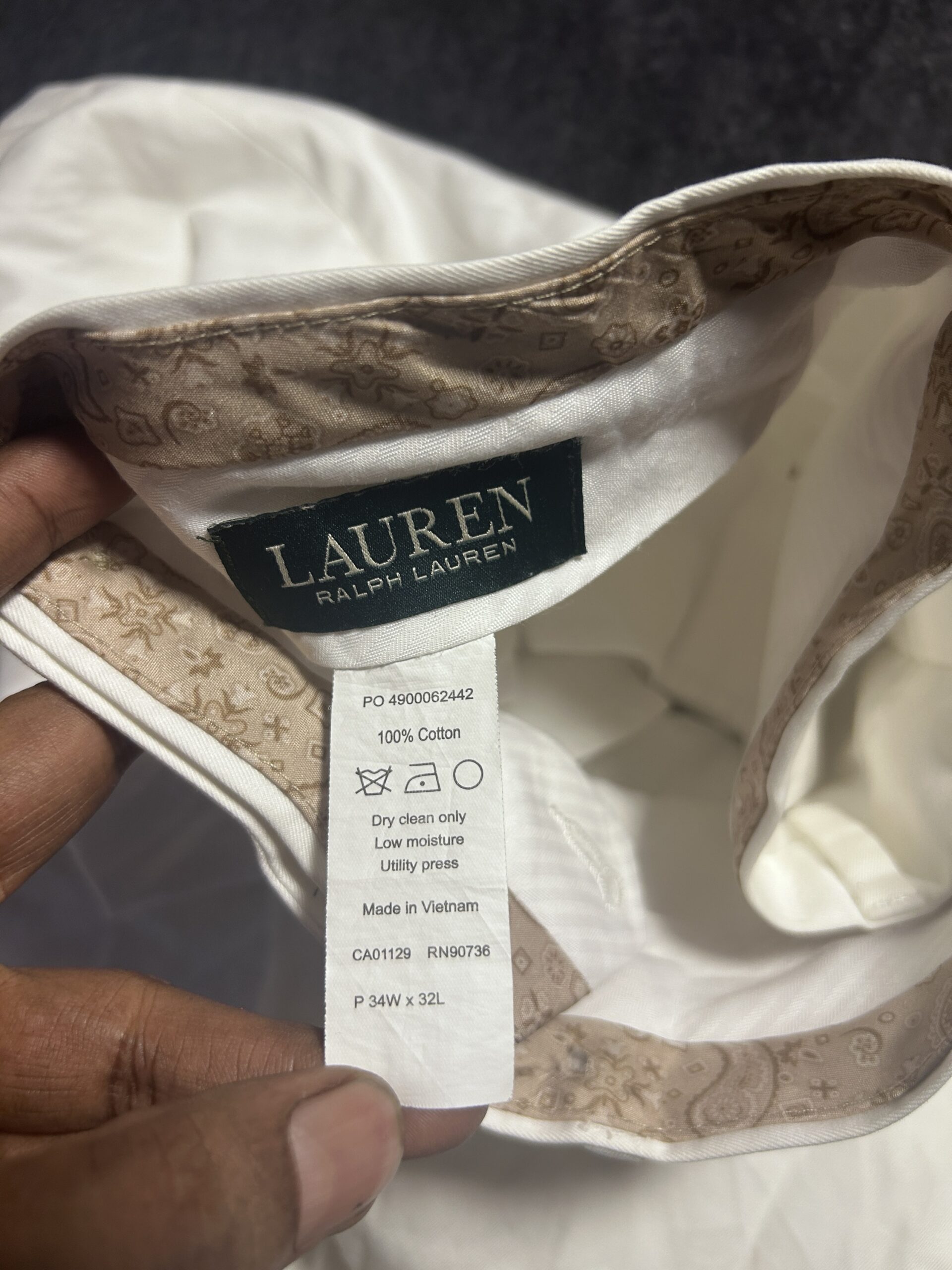 Ralph Lauren White Chino Pants | W36 | 100% Premium Cotton