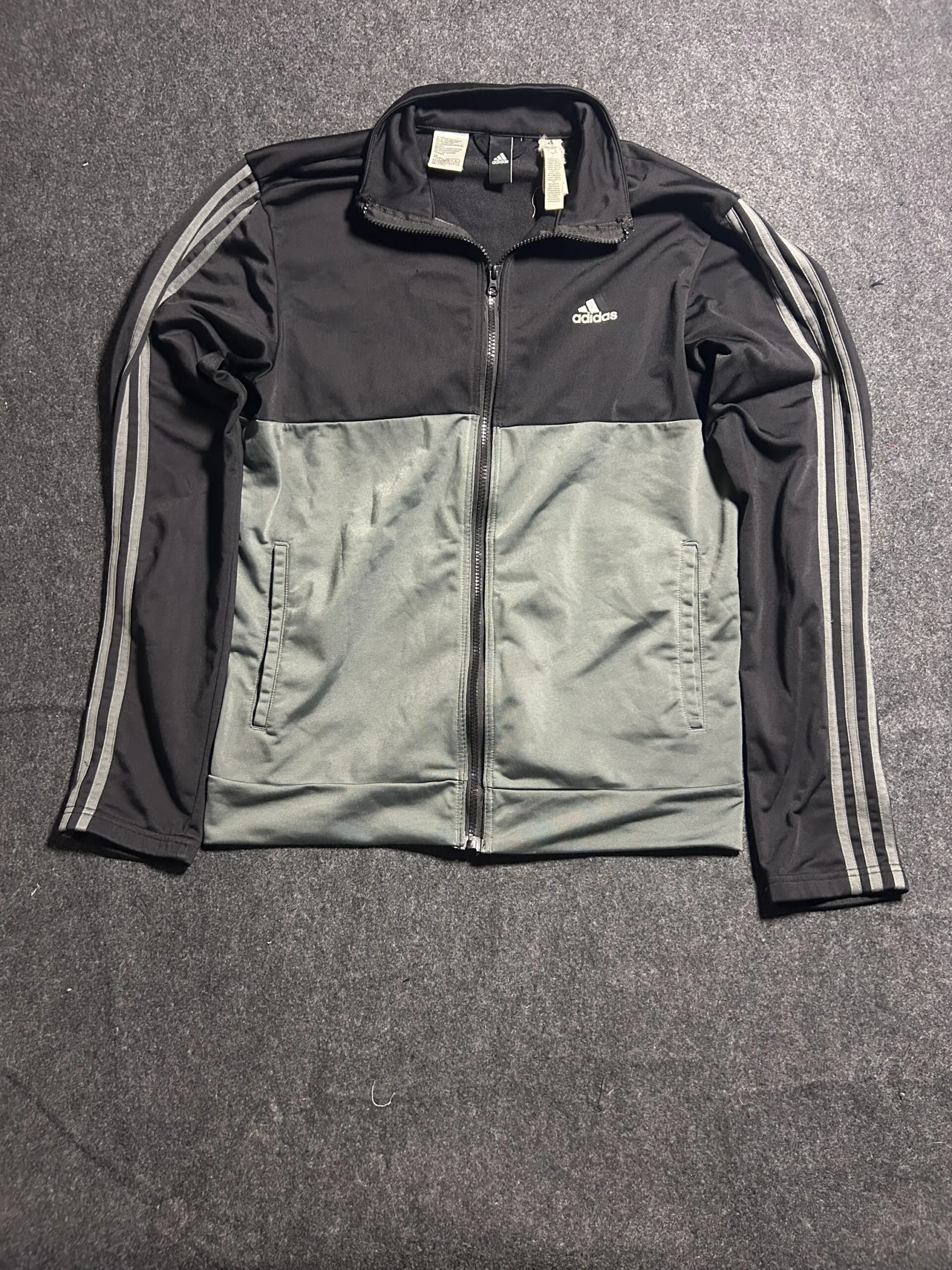 Adidas 3-Stripes Track Jacket | Black Grey | M