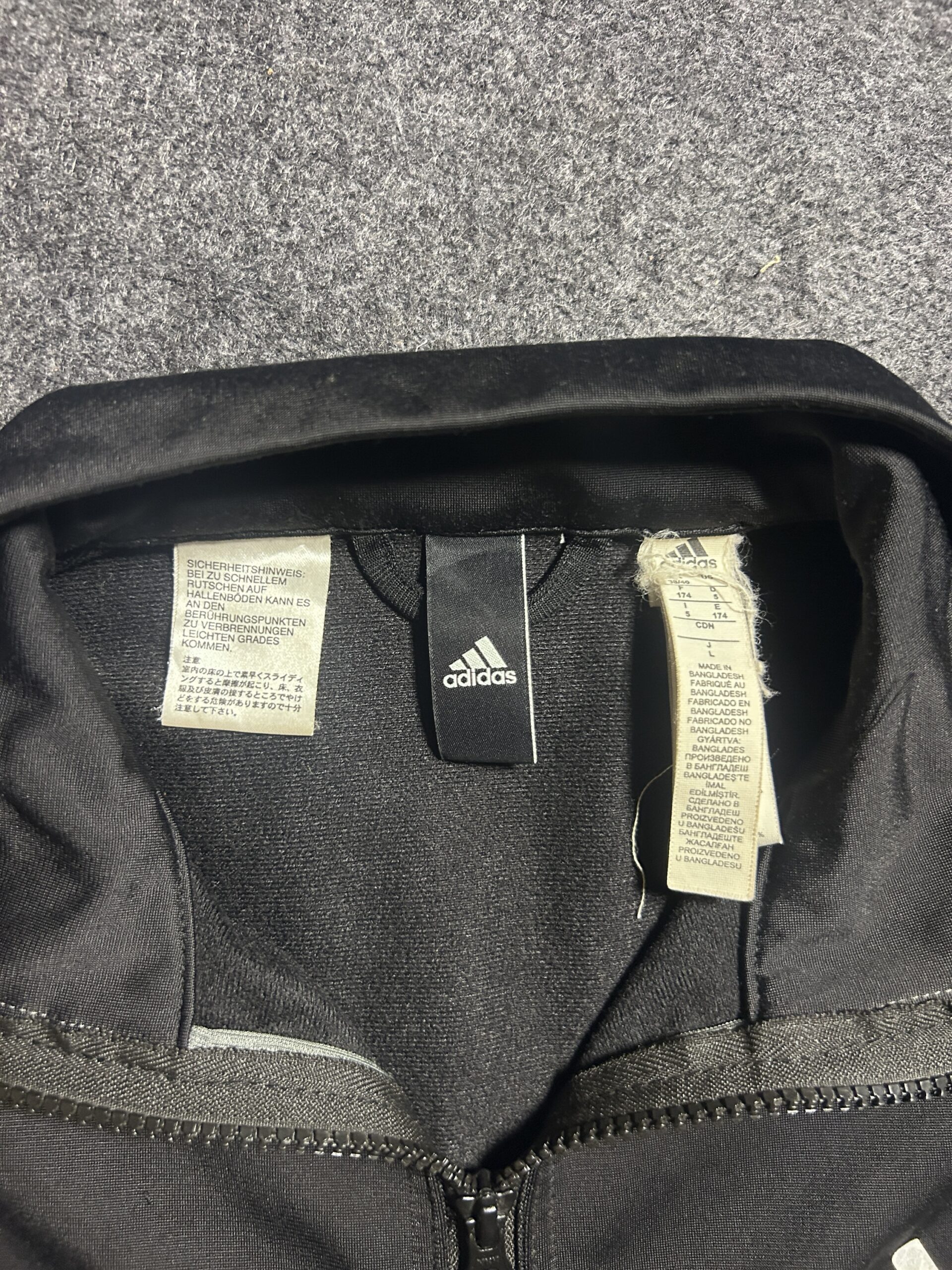 Adidas 3-Stripes Track Jacket | Black Grey | M