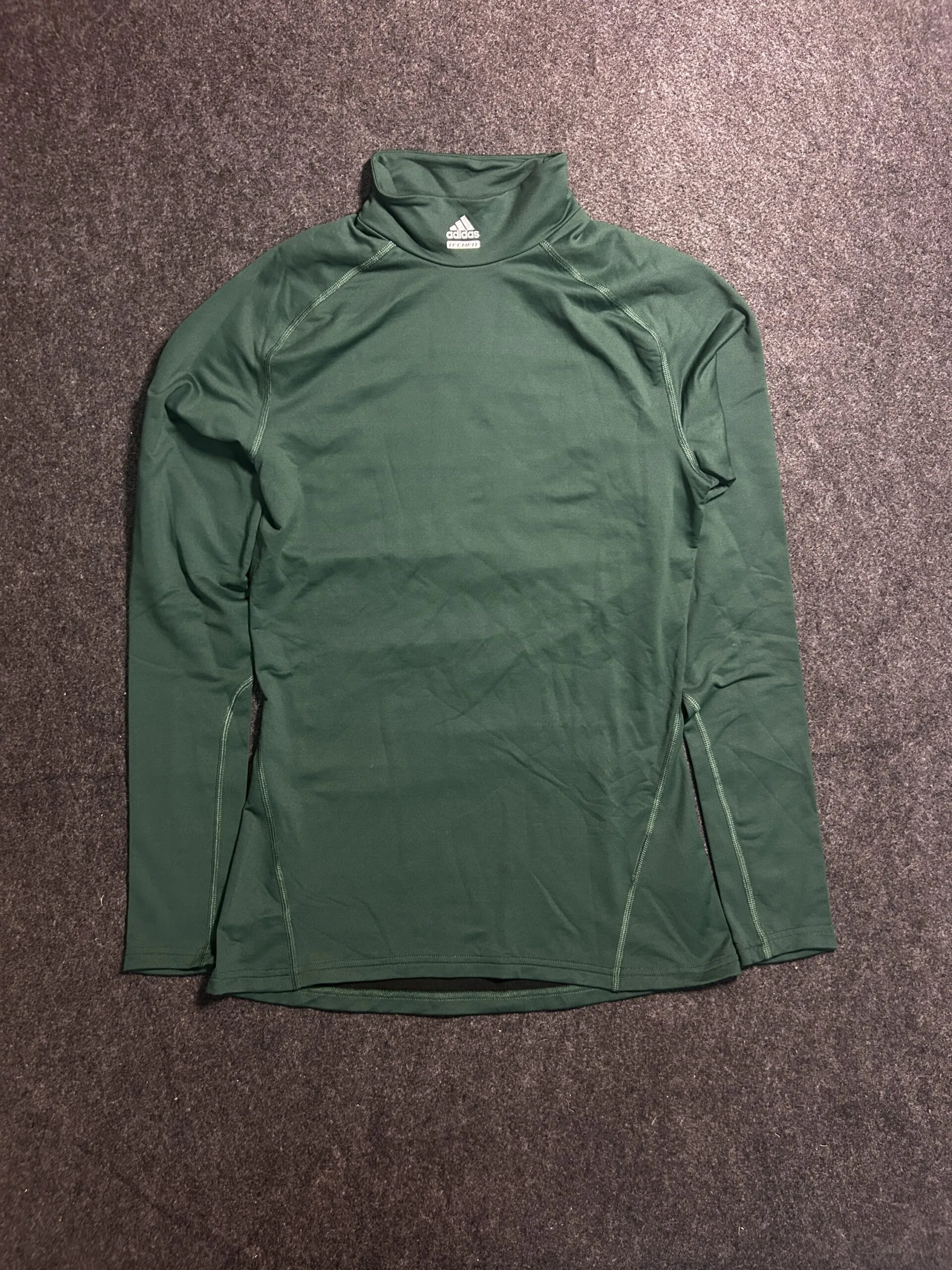 Adidas ClimaWarm Mock Neck Compression Tshirt | Forest Green |