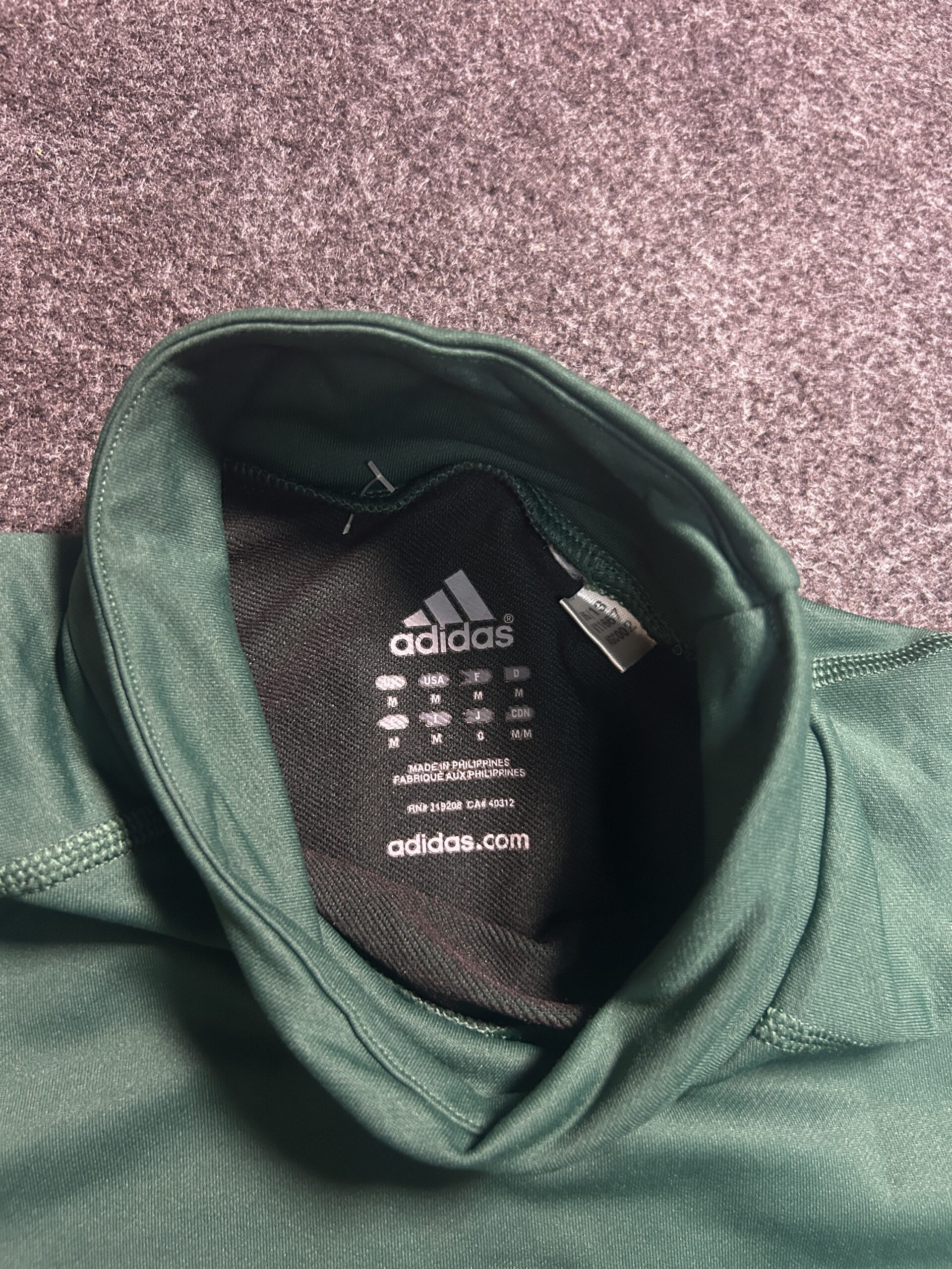 Adidas ClimaWarm Mock Neck Compression Tshirt | Forest Green |