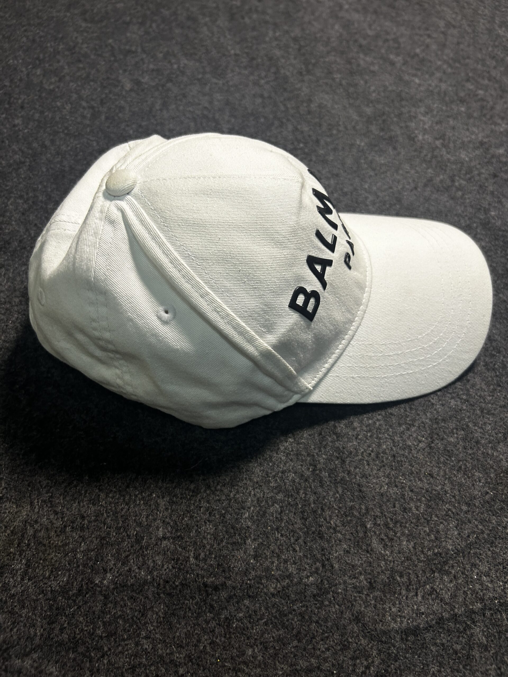 Balmain Paris Logo Cap  White Free Size