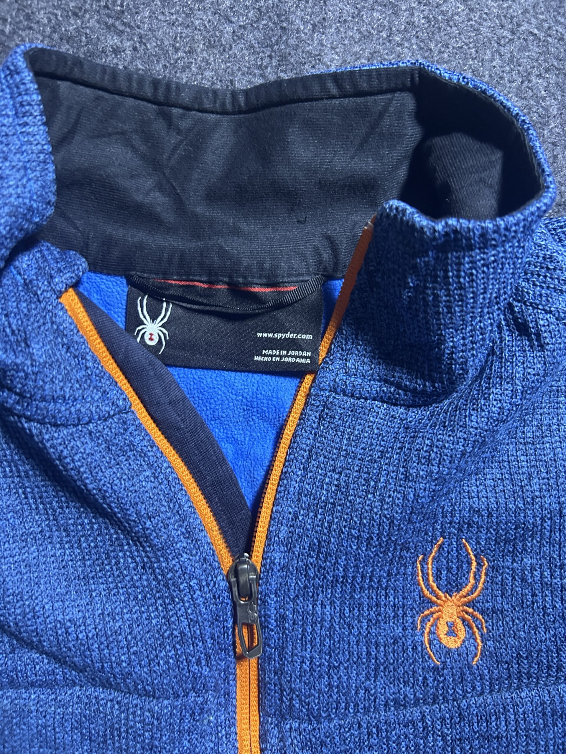 Spyder Blue Knit 1/4 Zip Performance Fleece Pullover | L