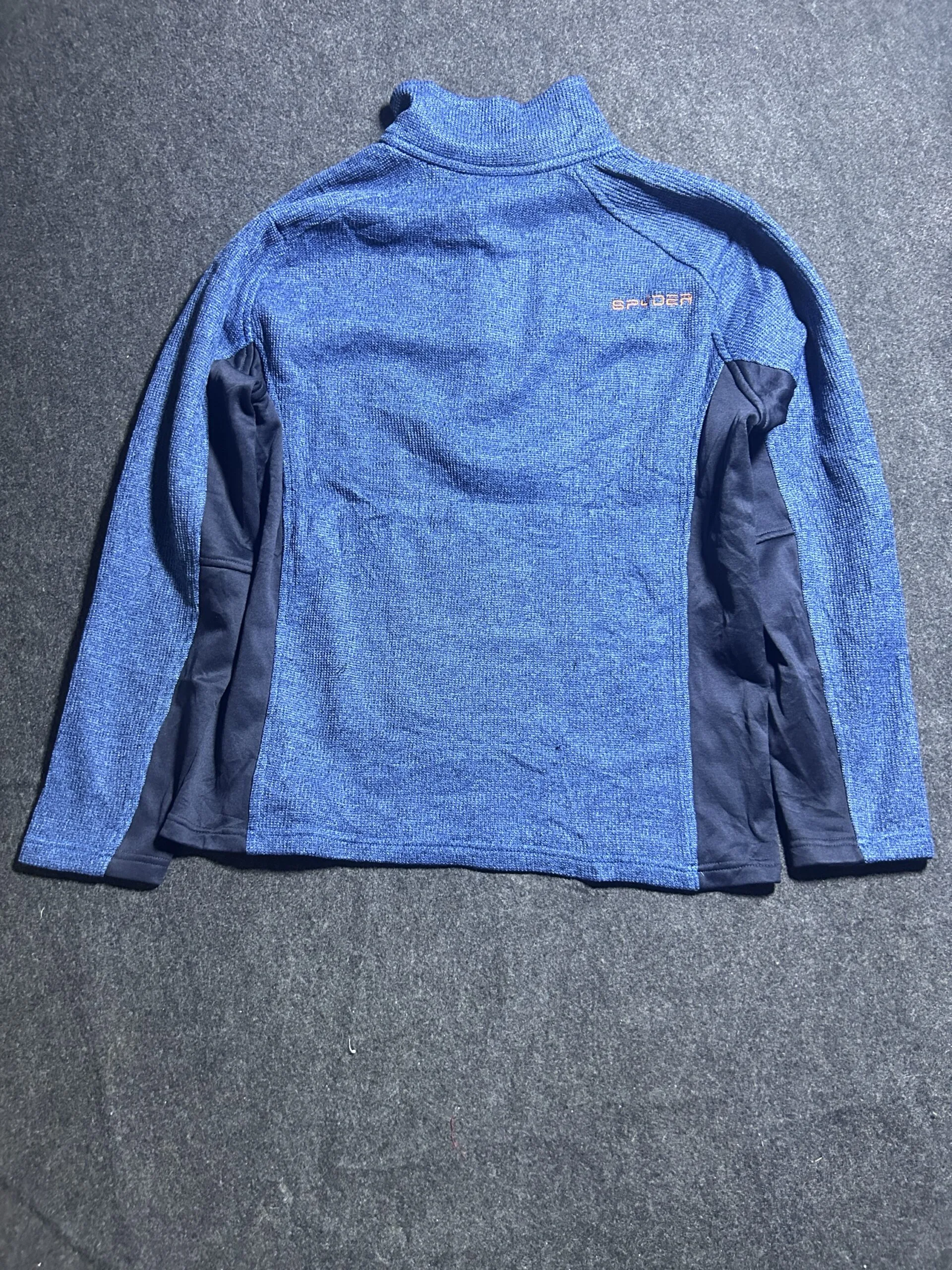 Spyder Blue Knit 1/4 Zip Performance Fleece Pullover | L
