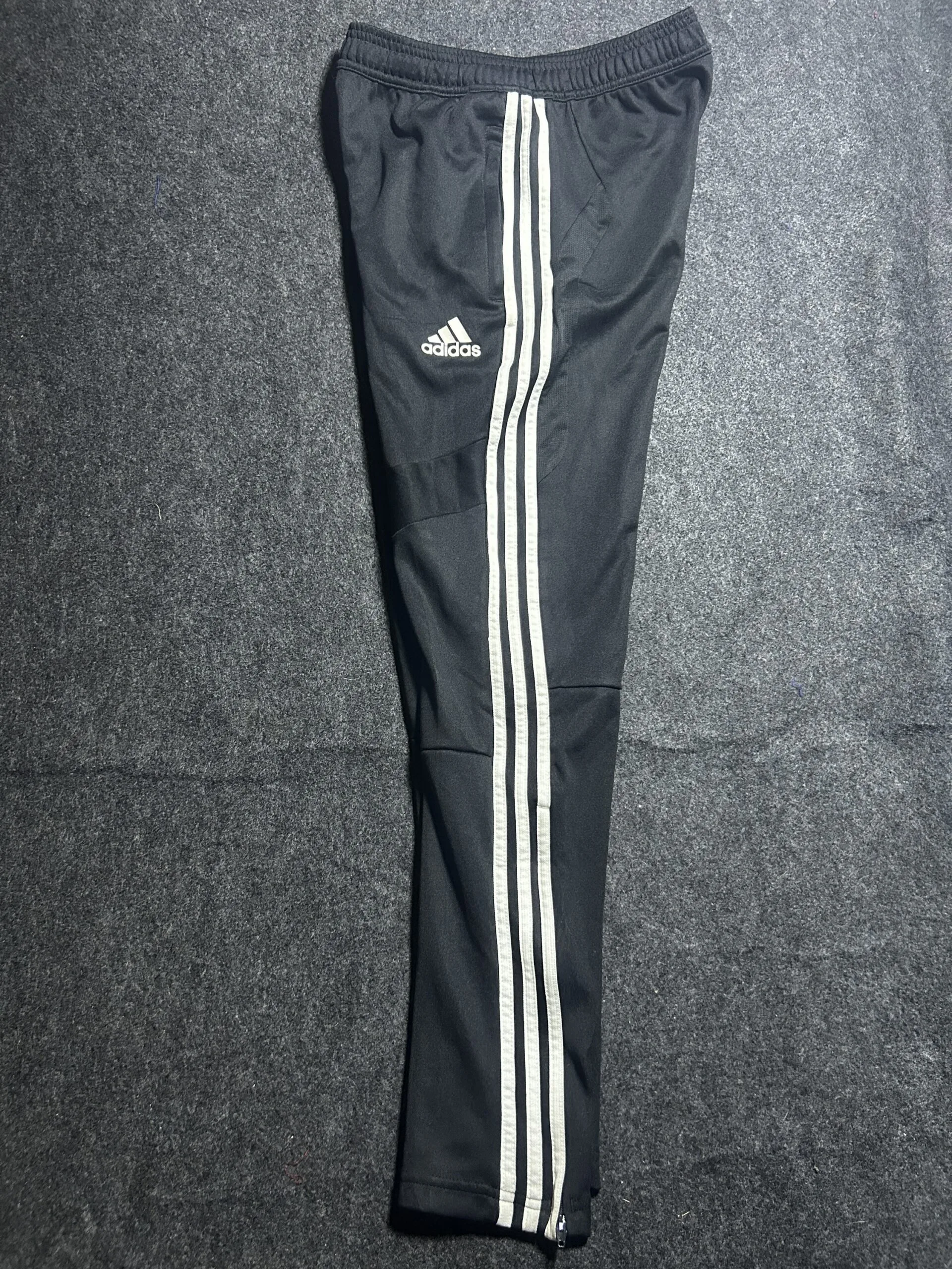 Adidas Climacool Black Track Pants  3 Stripes Hem Zip | 28-30