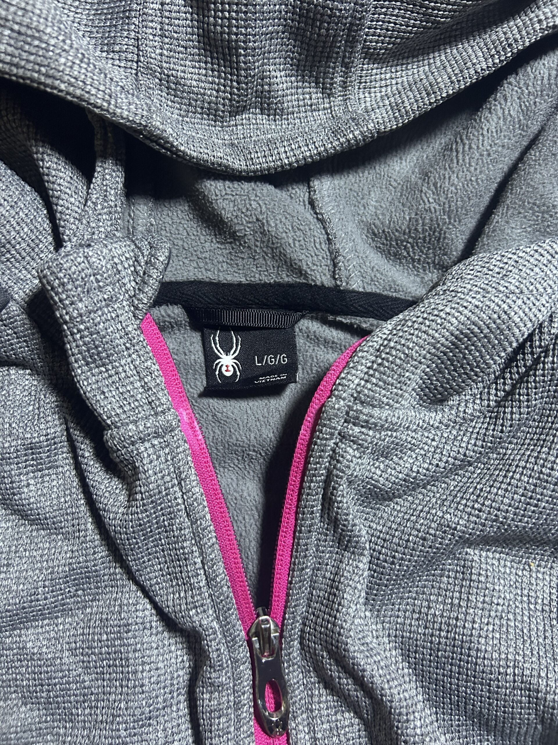 Spyder Grey Full Zip Hoodie Jacket | Fleece Activewear | L