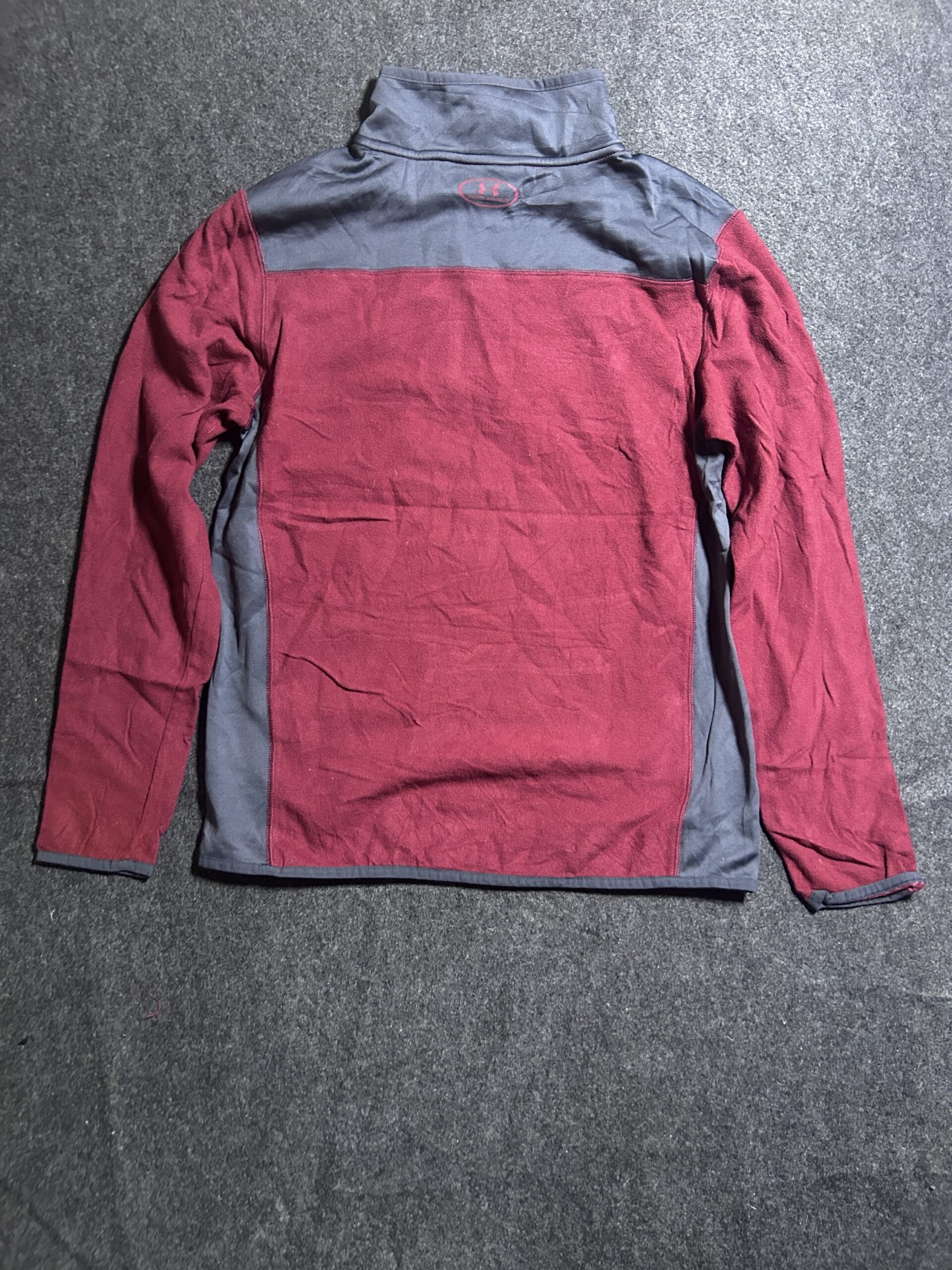 Under Armour ColdGear Burgundy Quarter Zip Fleece Tshirt | S