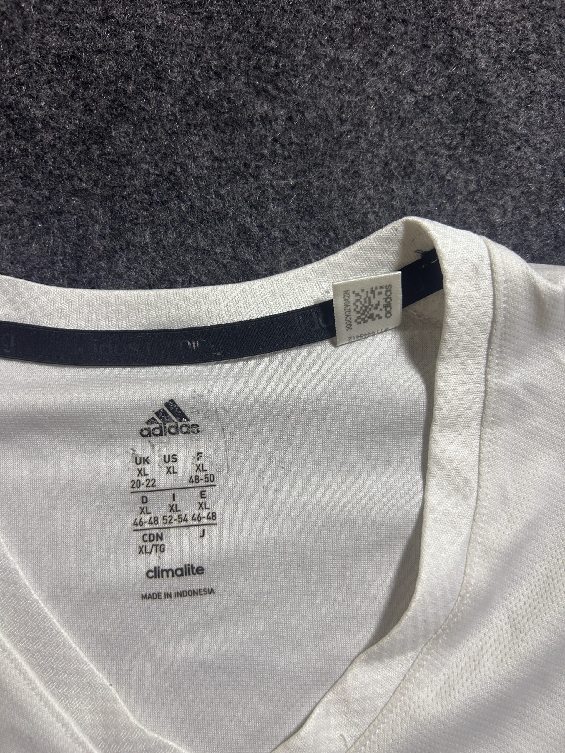 Adidas Climalite Lightweight Long Sleeve Training Tshirt | White/Black | M