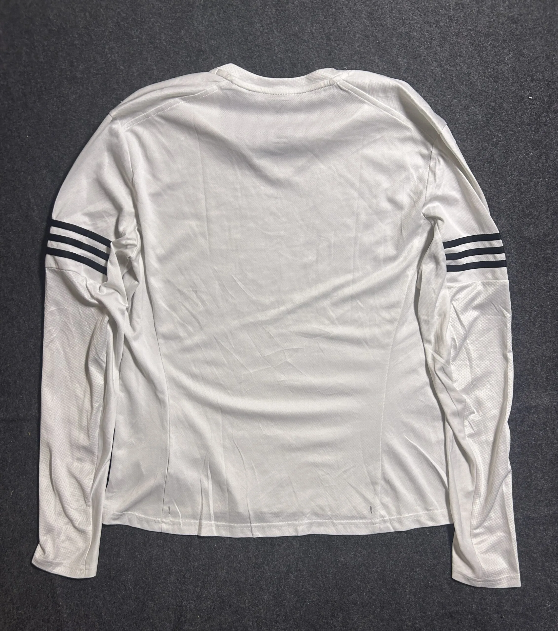 Adidas Climalite Lightweight Long Sleeve Training Tshirt | White/Black | M