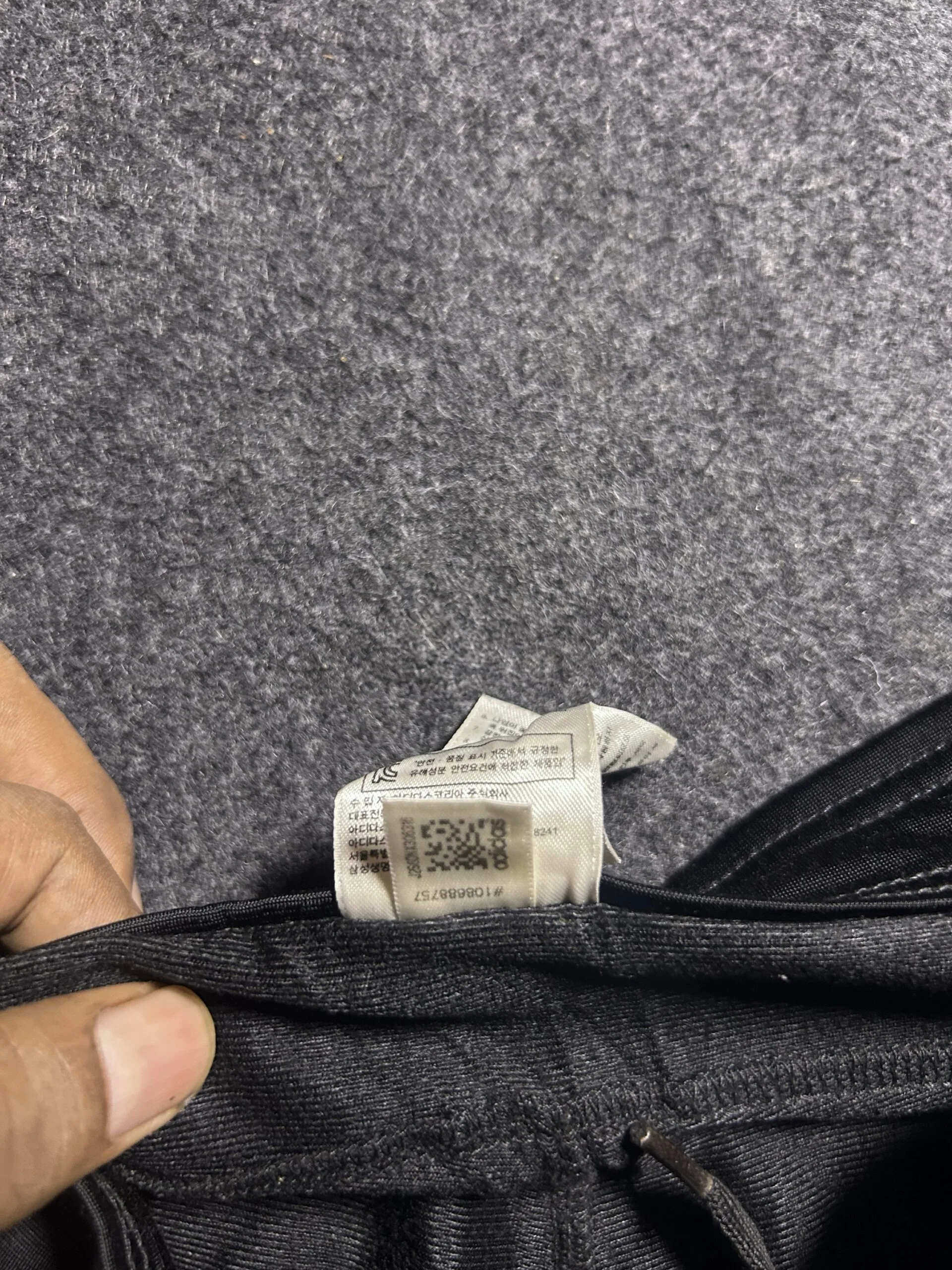 Adidas Black Track Pants with Side Stripes | Hem Zip | Size L-XL