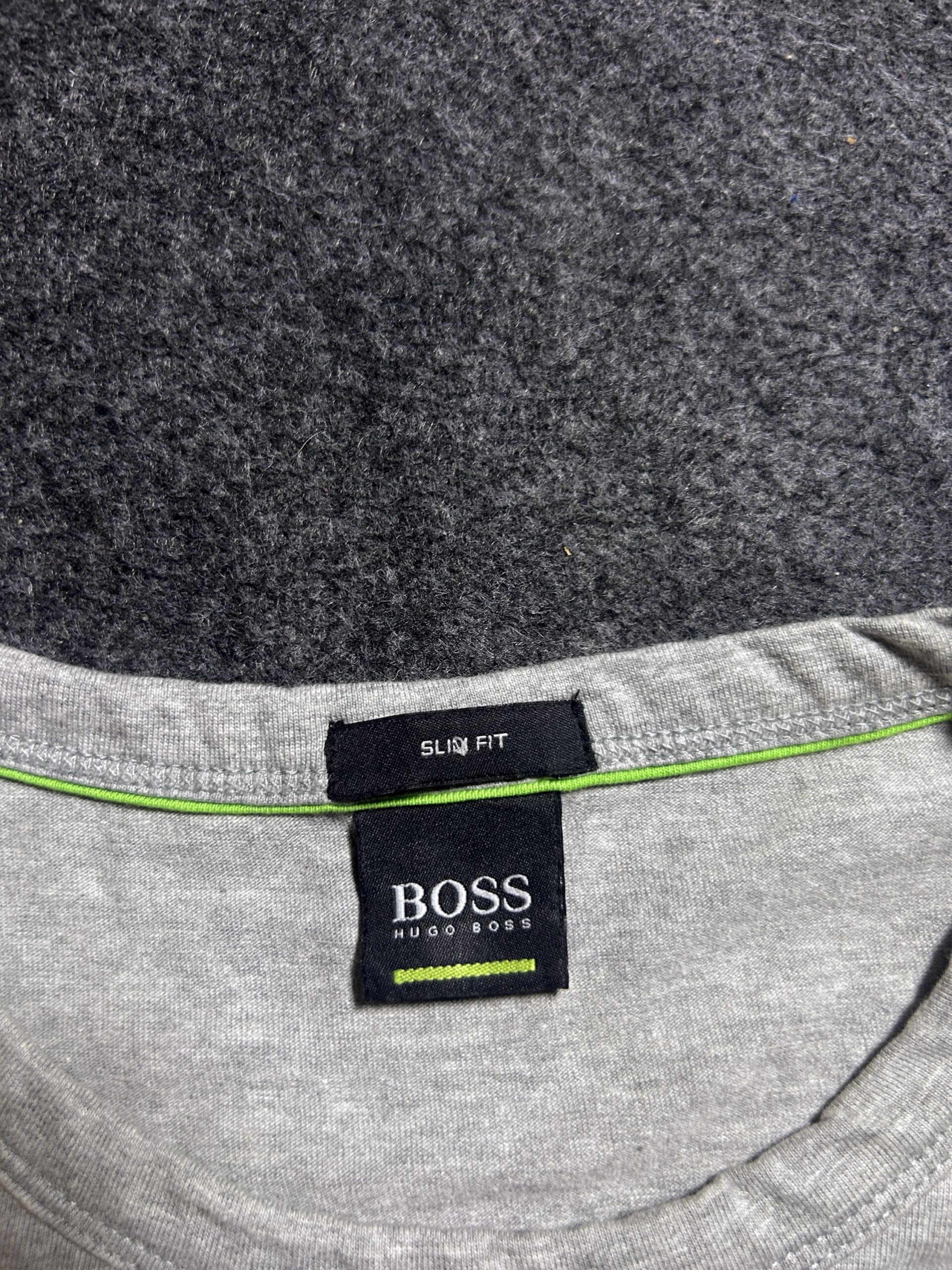 Hugo Boss BOSS Grey Slim Fit T-Shirt | Neon Logo | Premium Cotton | S