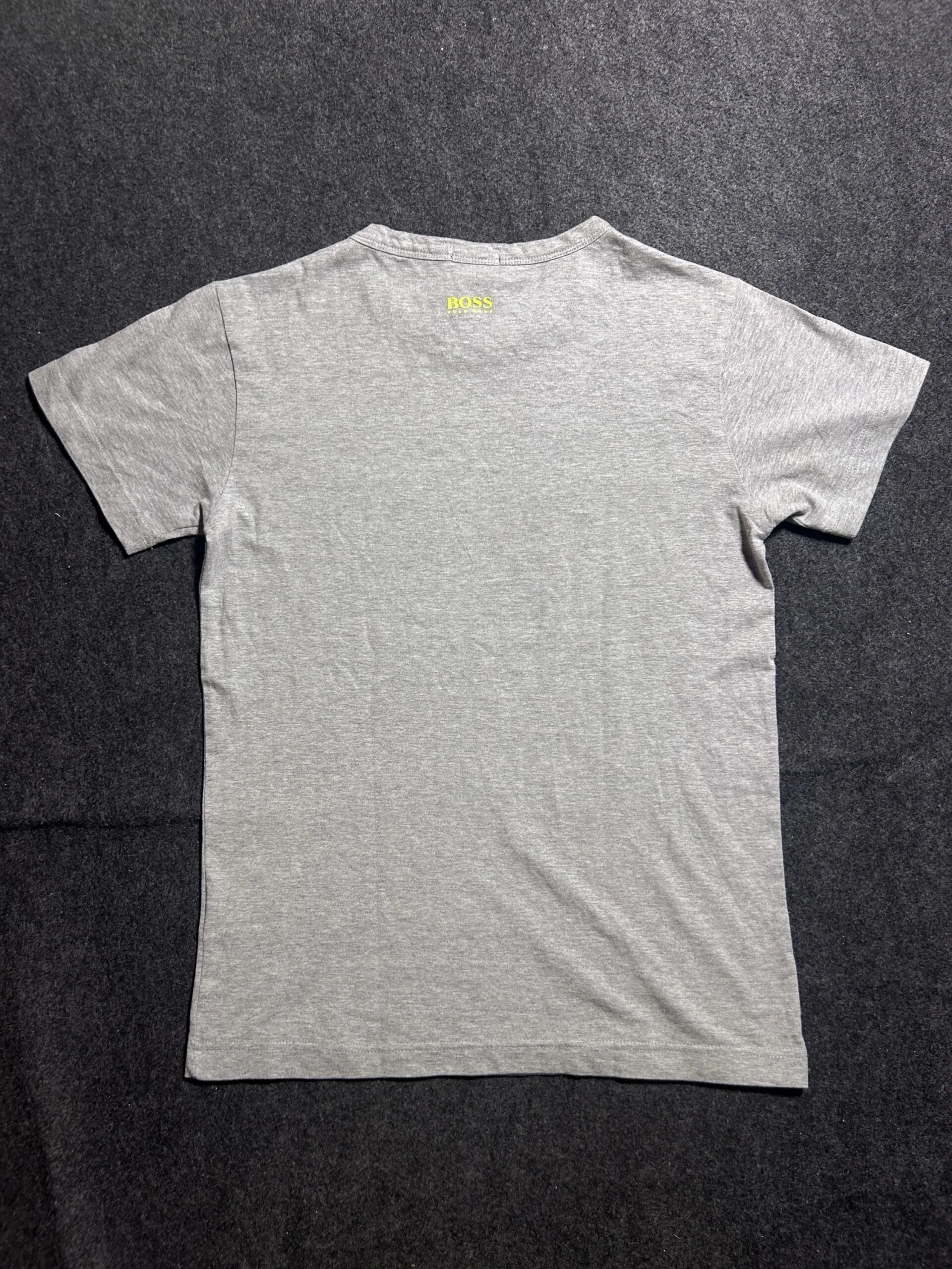 Hugo Boss BOSS Grey Slim Fit T-Shirt | Neon Logo | Premium Cotton | S