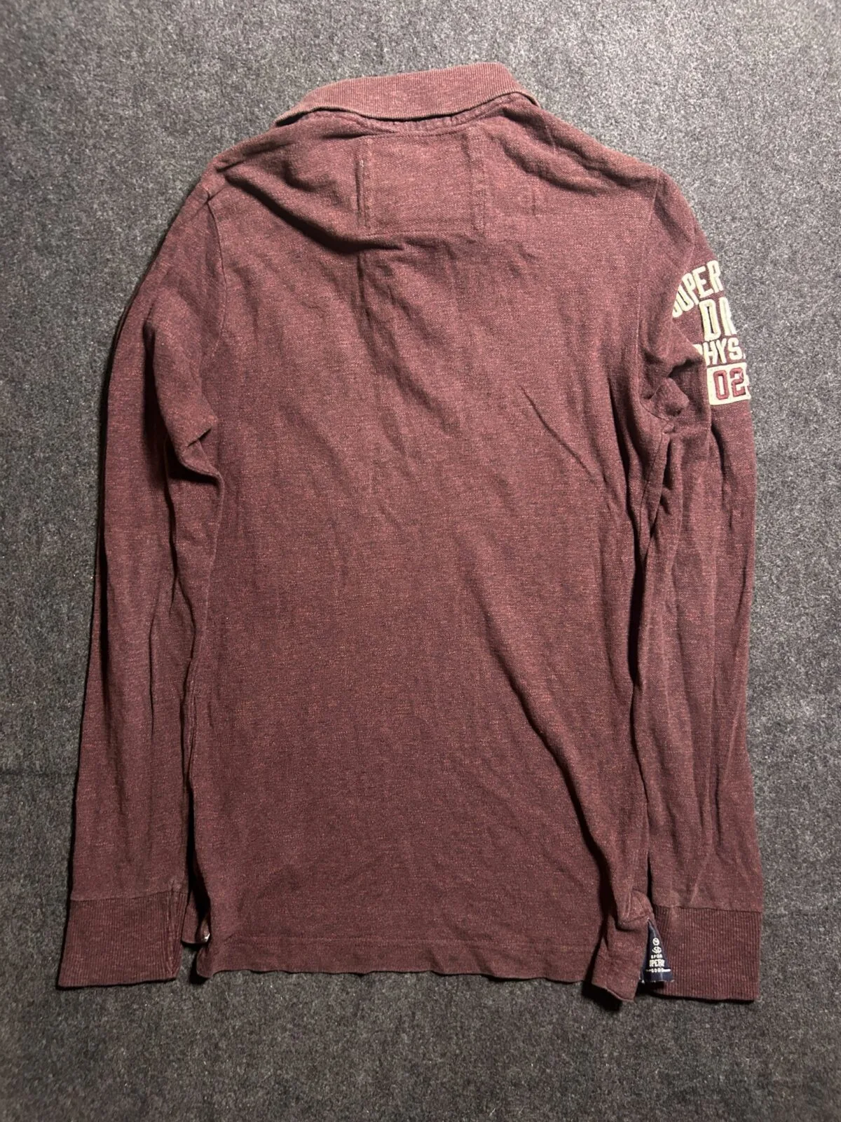 Superdry Long Sleeve Polo Shirt | Maroon Heather Edition | M
