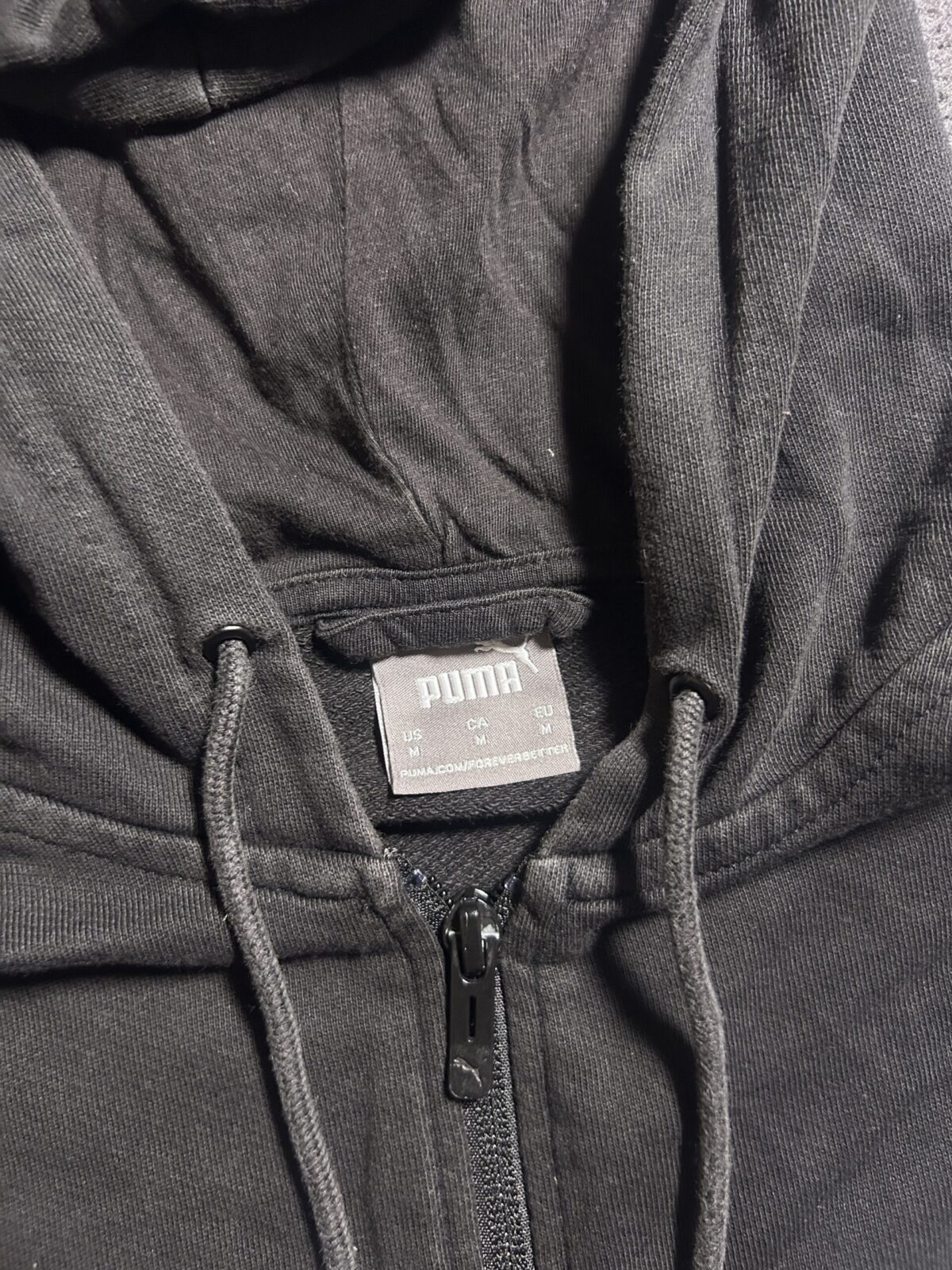 Puma Colorblock Full Zip Hoodie | Black Blue Sports Jacket | L