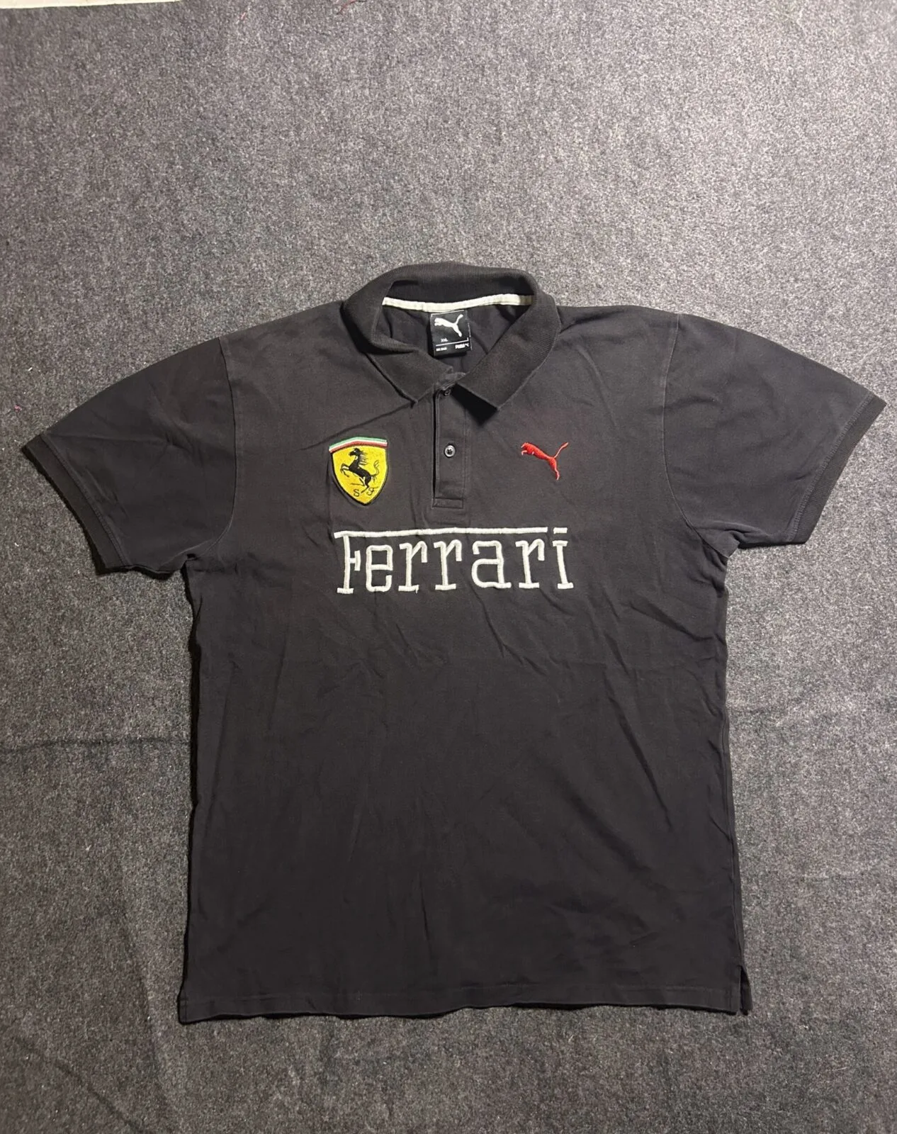 Puma Ferrari Black Polo T-Shirt | Scuderia Ferrari Edition