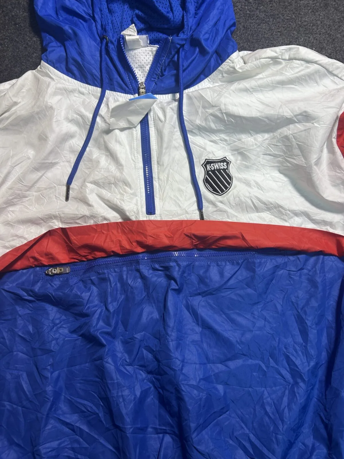 K-Swiss Retro Colorblock Half Zip Windbreaker Jacket | L