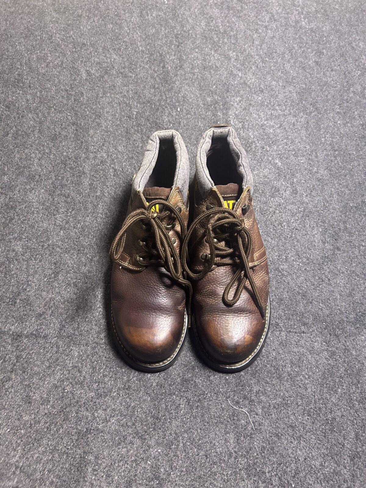 CAT Caterpillar Steel Toe Leather Boots Brown UK 9