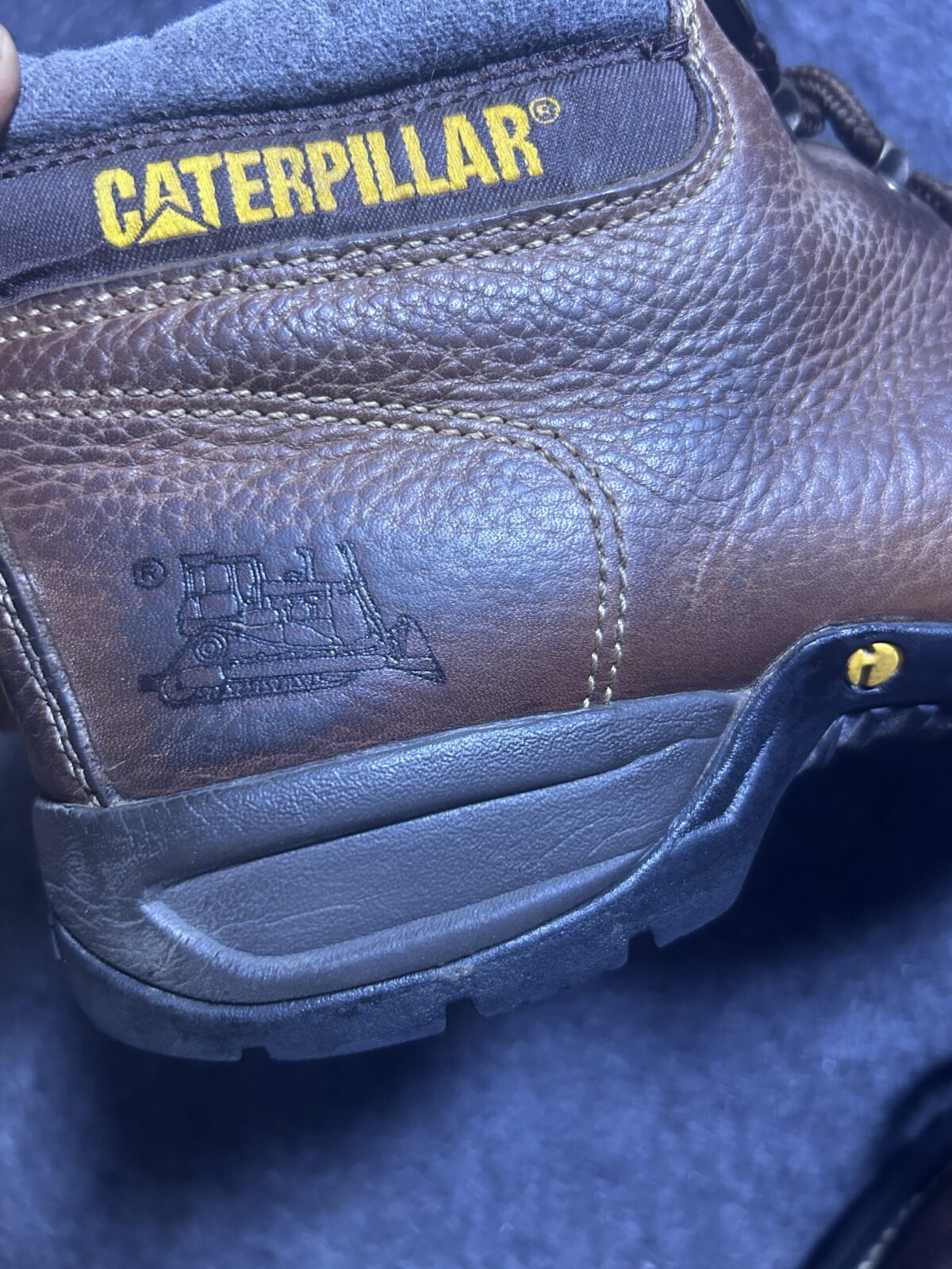 CAT Caterpillar Steel Toe Leather Boots Brown UK 9