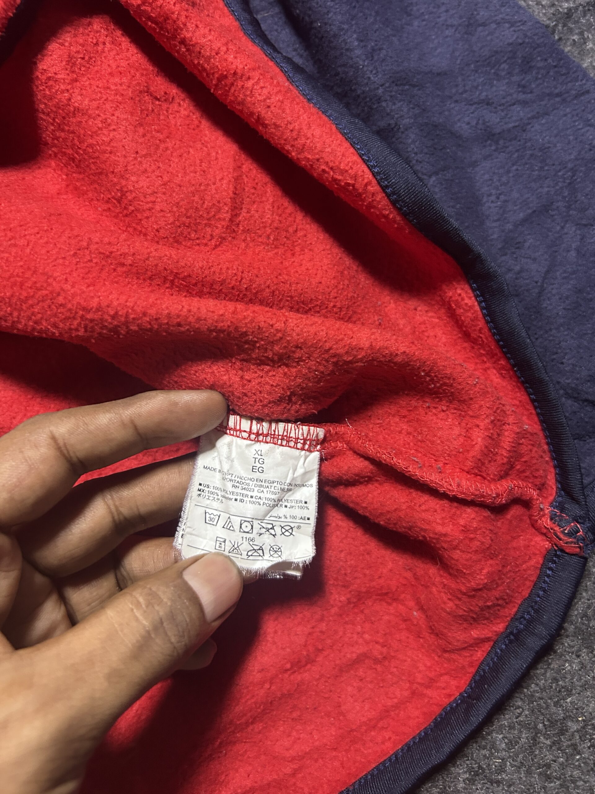 Vintage Old Navy Quarter Zip Fleece Tshirt Red Blue | Size XL