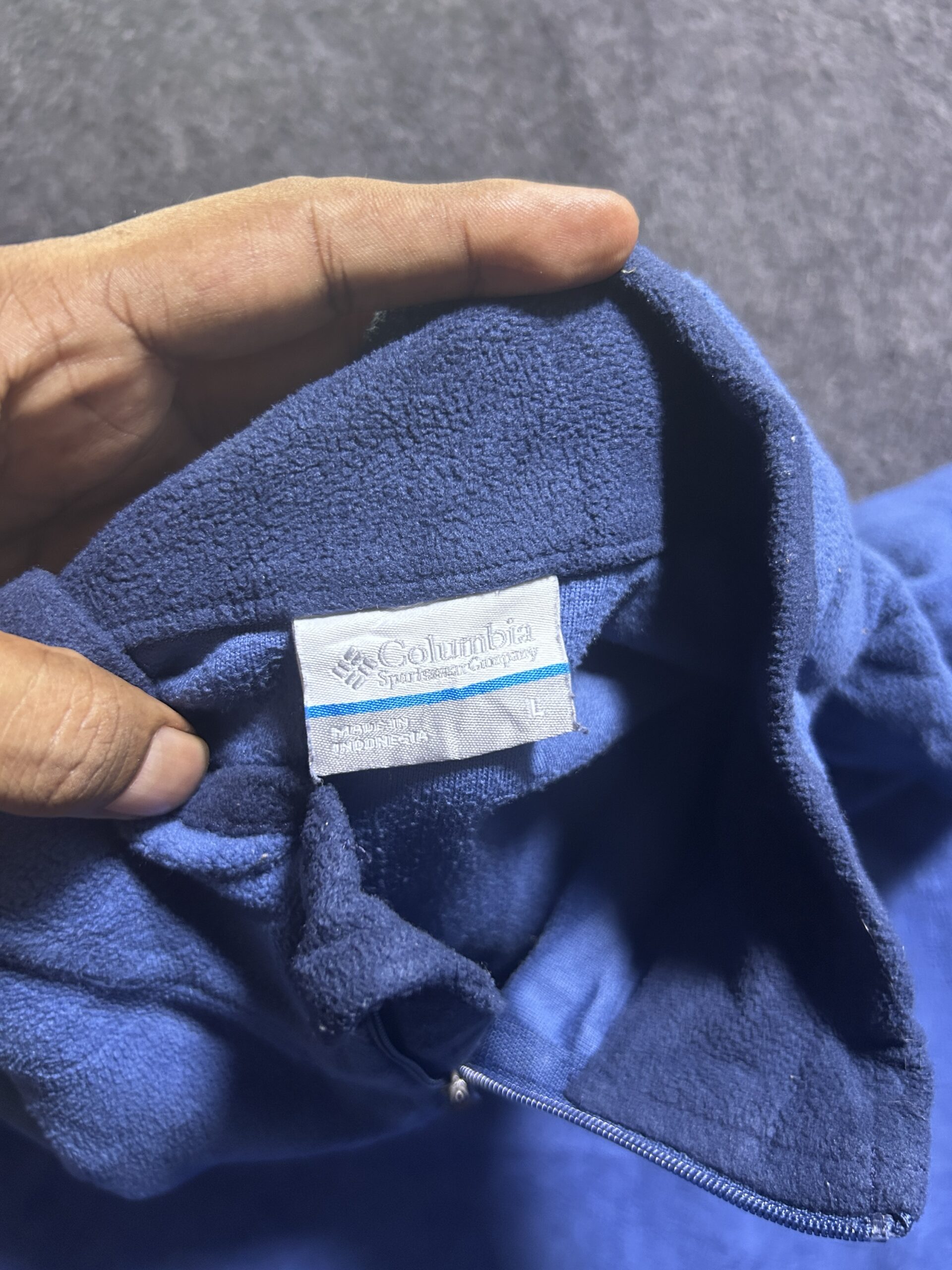 Columbia Quarter Zip Fleece Pullover Blue Outdoor Sweatshirt XL