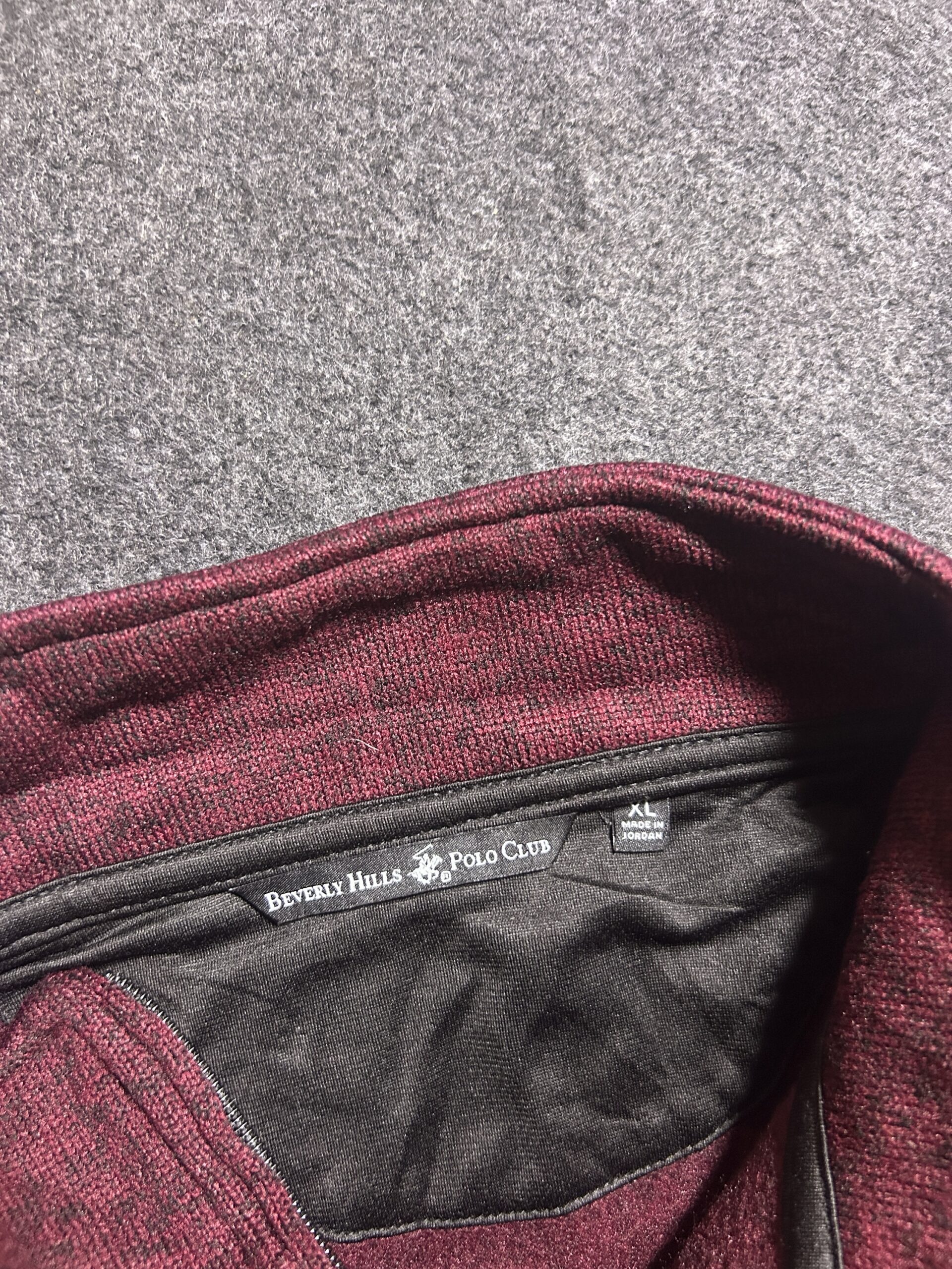 Beverly Hills Polo Club Men’s Maroon Quarter Zip Fleece Sweater XL