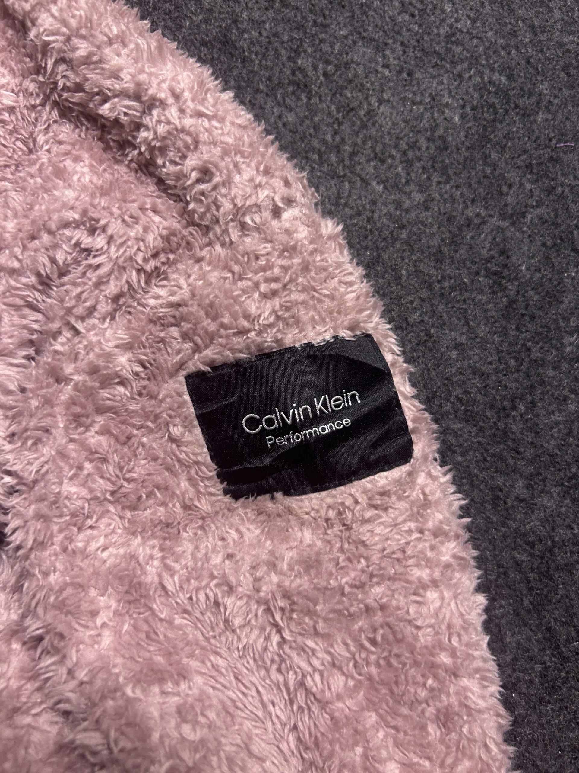 Calvin Klein Performance Teddy Fleece Hoodie Pullover Pink Women’s Large