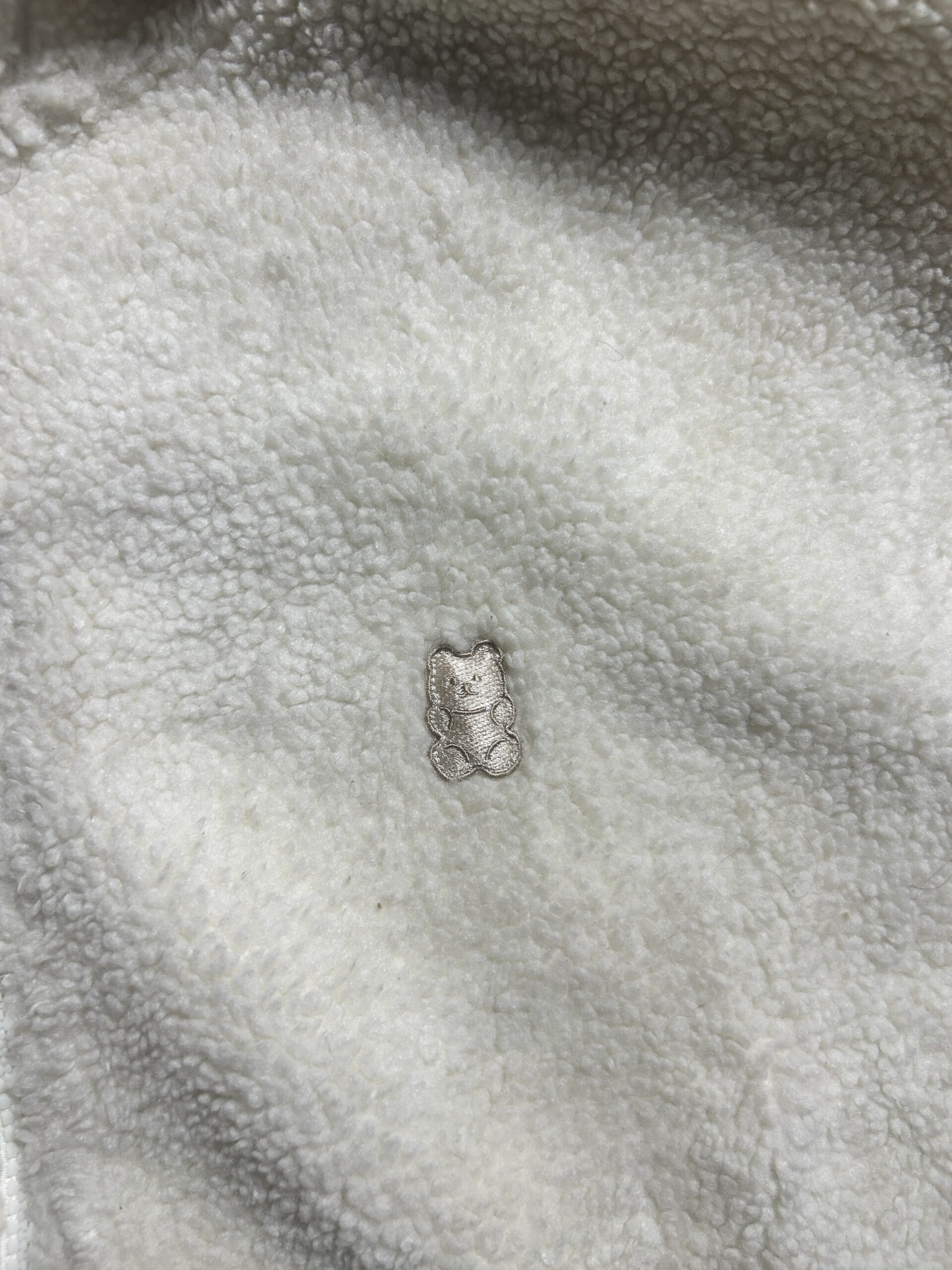 POLHAM Teddy Fleece Zip Hoodie Jacket Cream White L