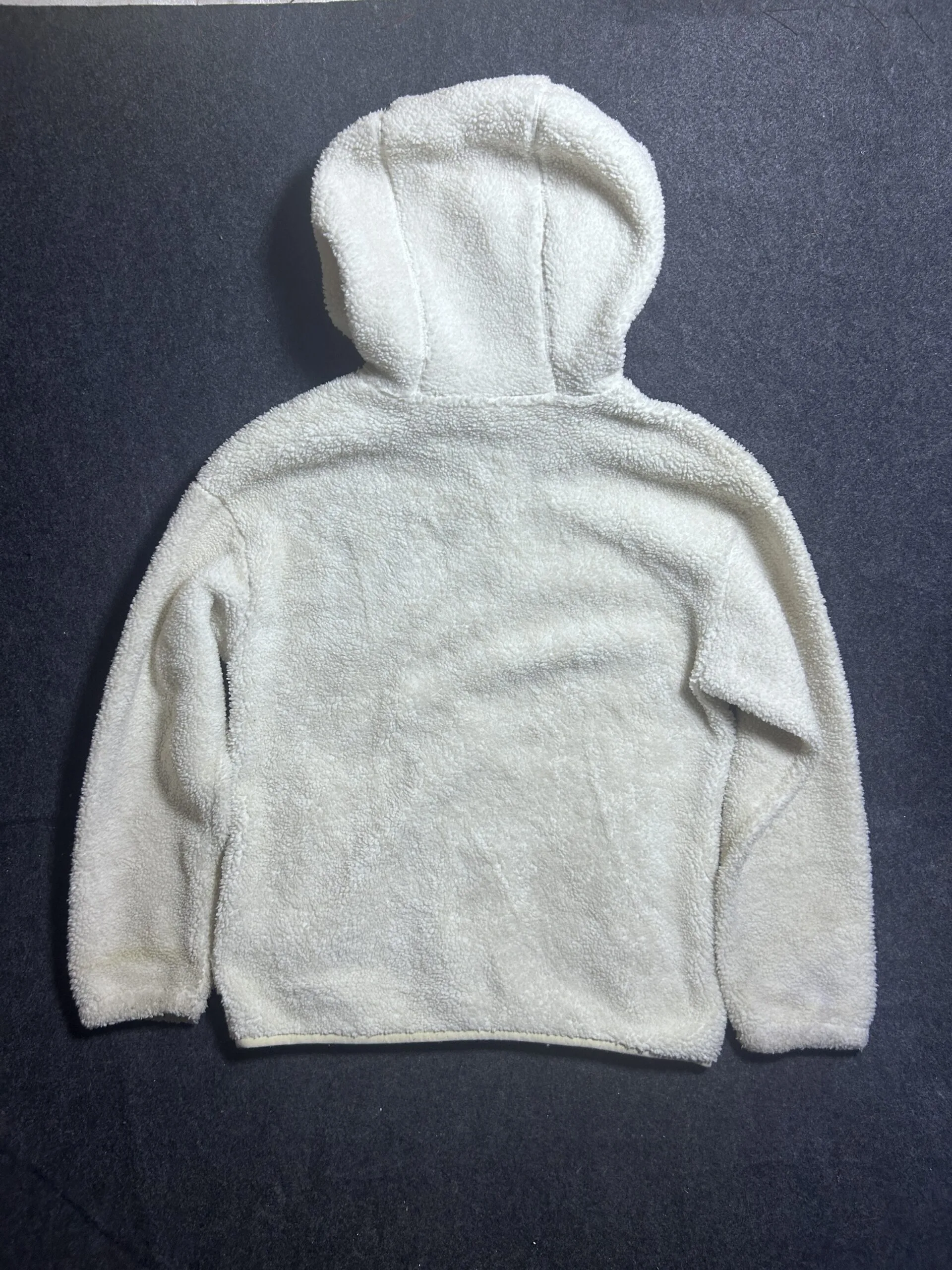 POLHAM Teddy Fleece Zip Hoodie Jacket Cream White L