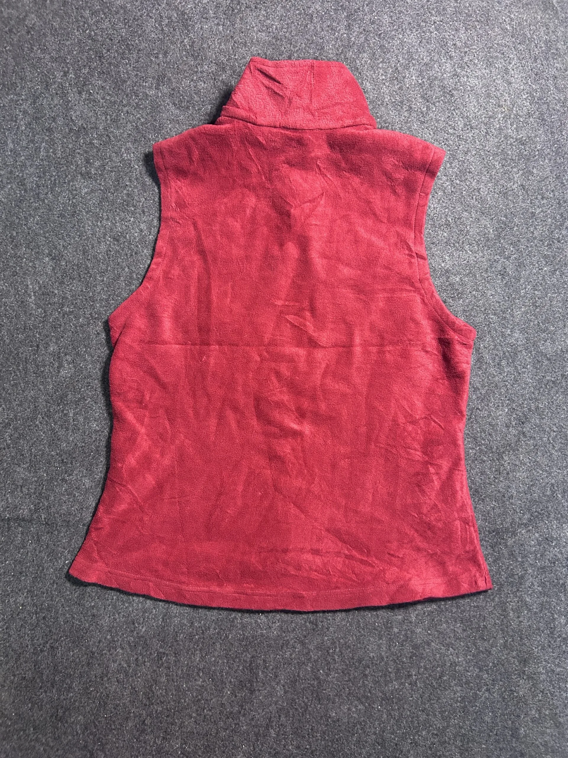 Columbia Women’s Red Fleece Zip-Up Vest Sleeveless Jacket | M