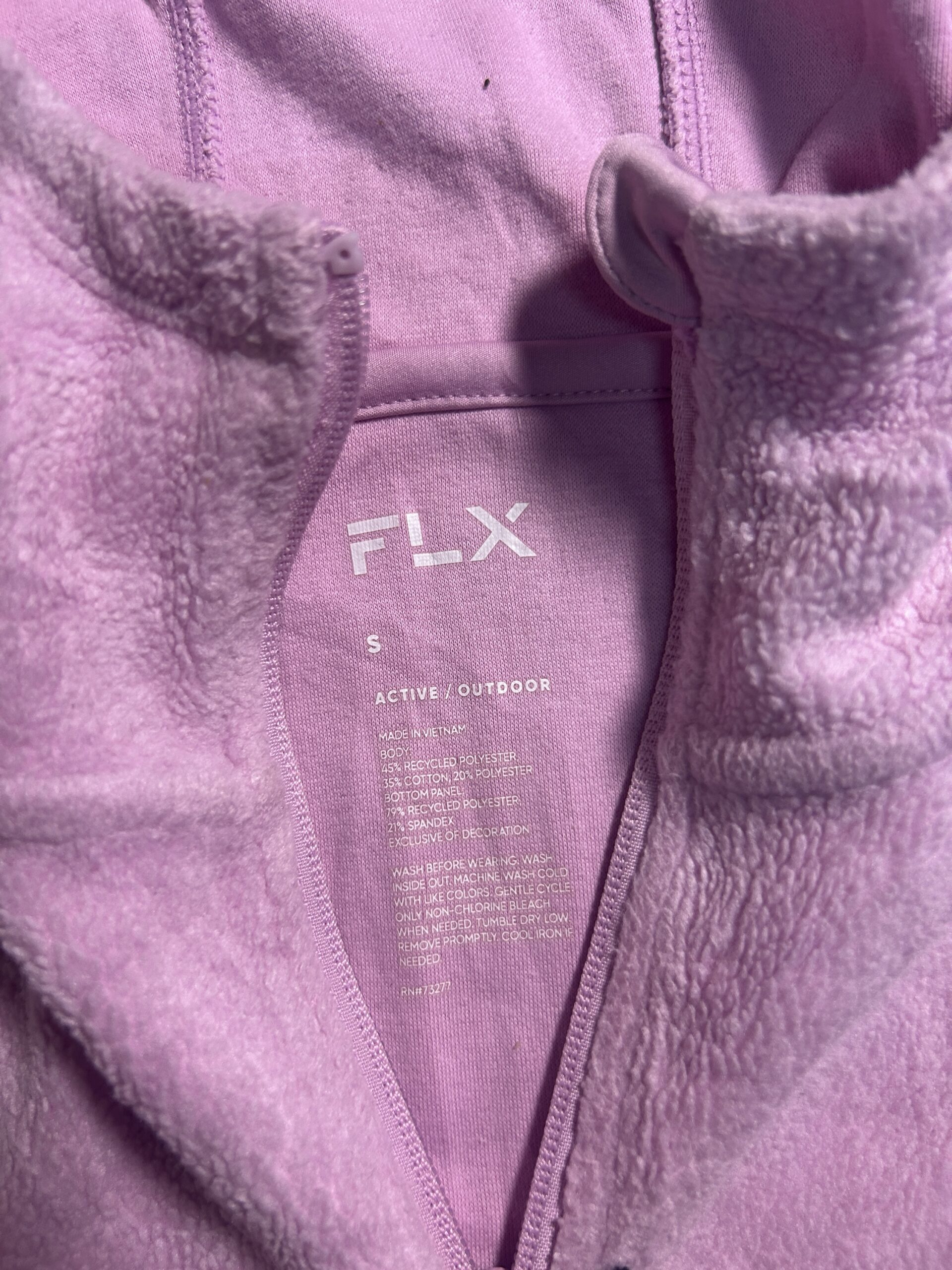 Women’s FLX Pink Teddy Fleece Cropped Hoodie – Quarter Zip Pullover | S