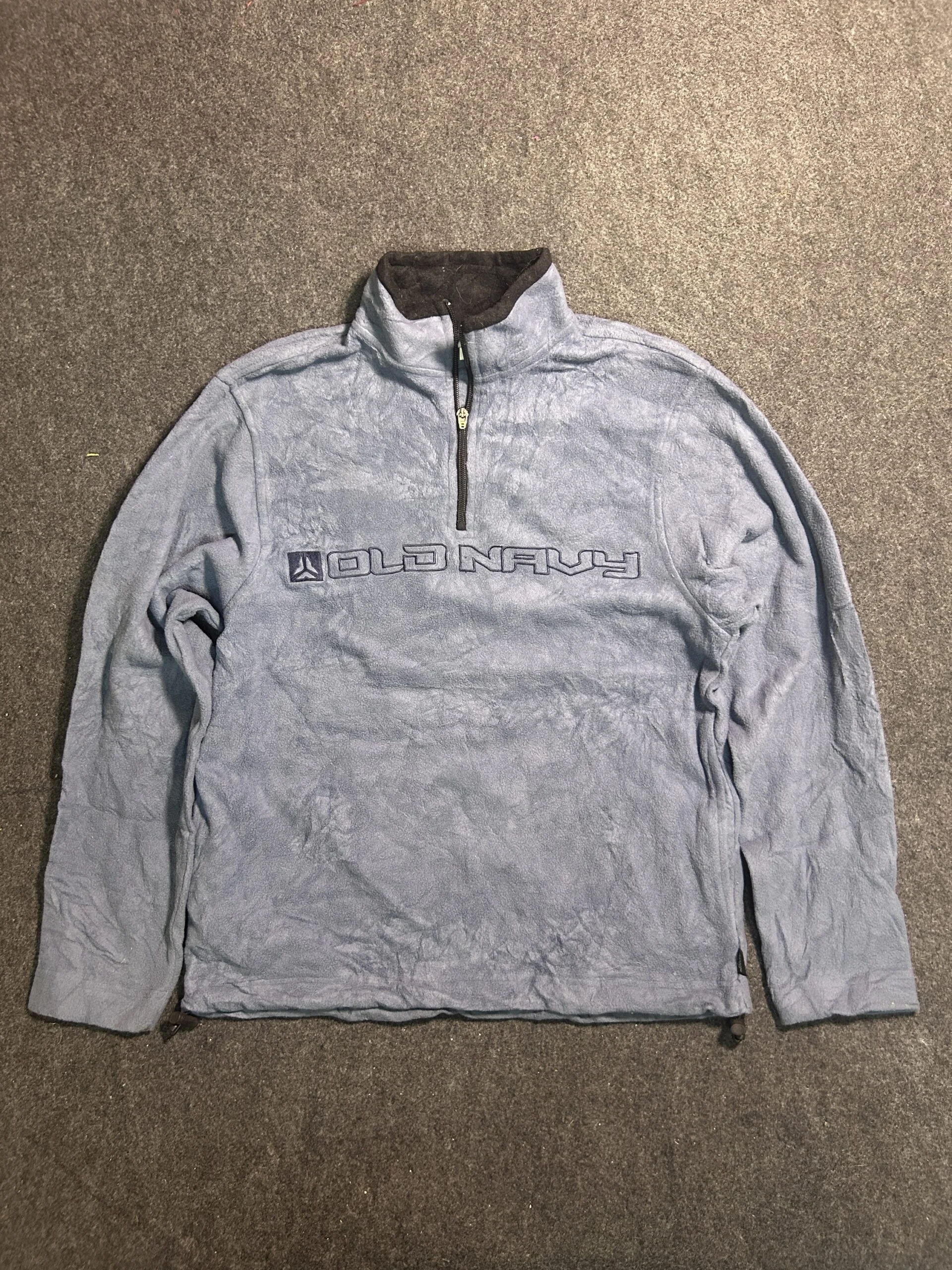 Vintage Old Navy Blue Fleece Quarter Zip Sweater | M