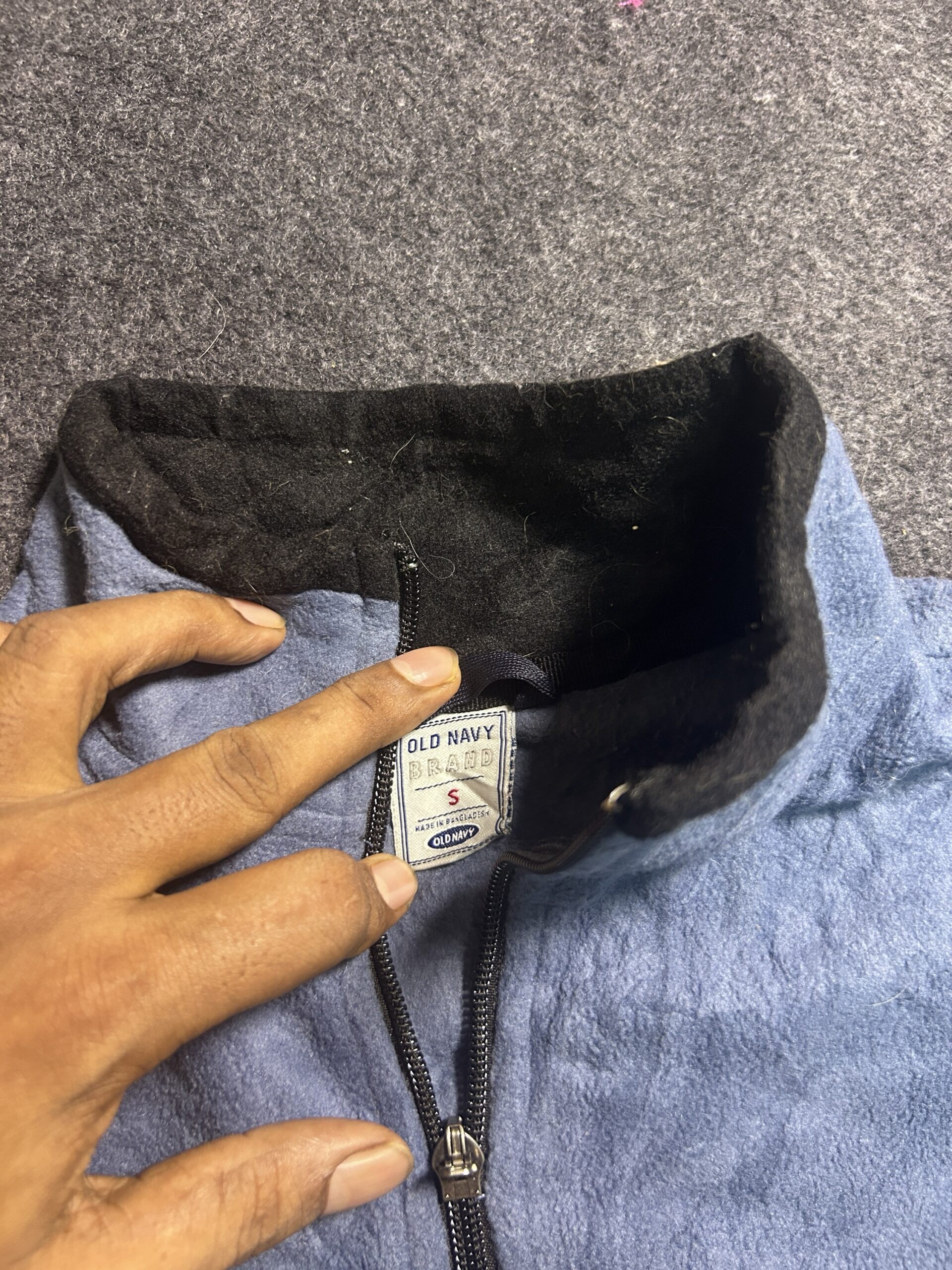 Vintage Old Navy Blue Fleece Quarter Zip Sweater | M