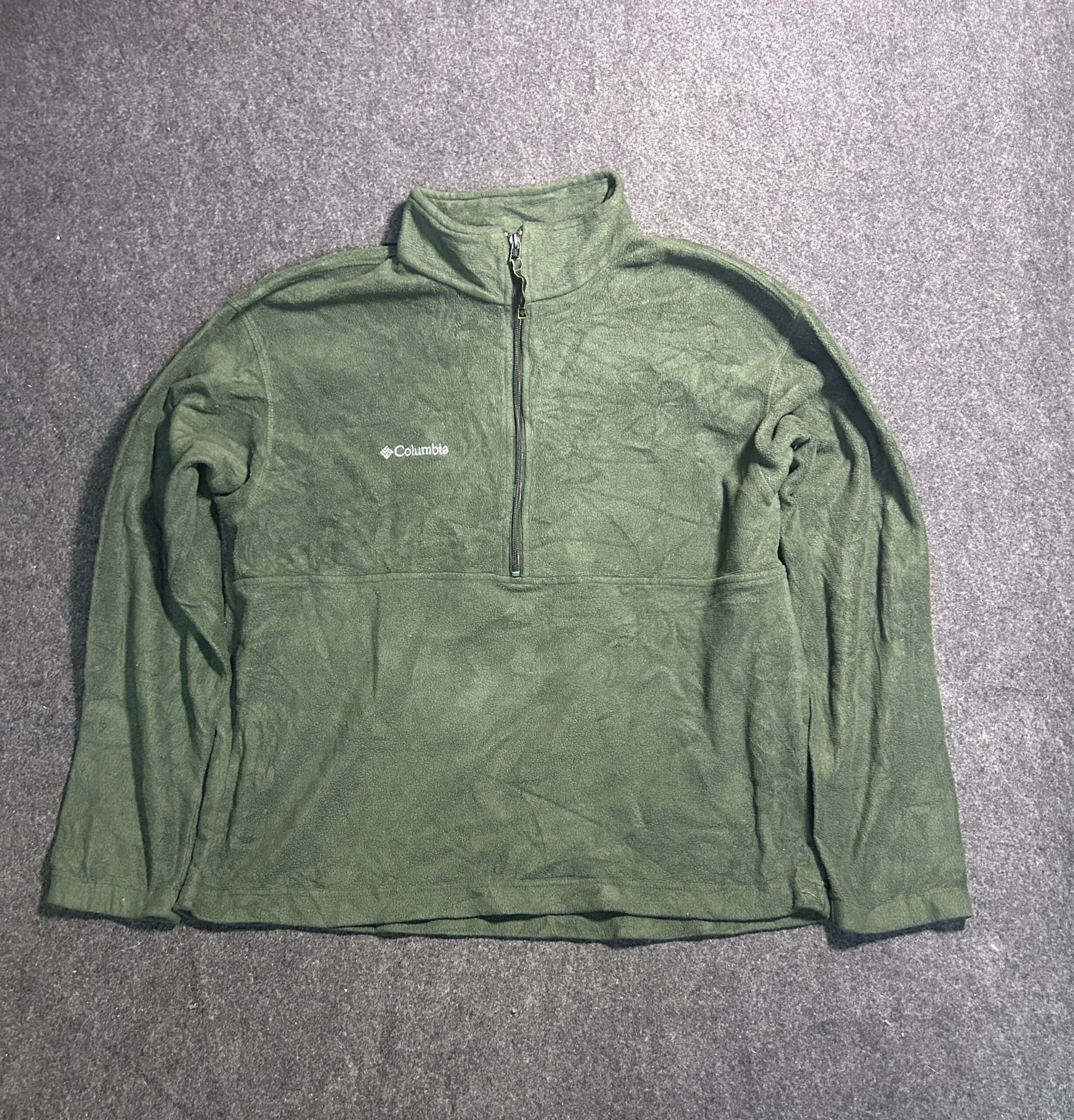 Columbia Olive Green Men’s Half Zip Fleece Sweatshirt | XL