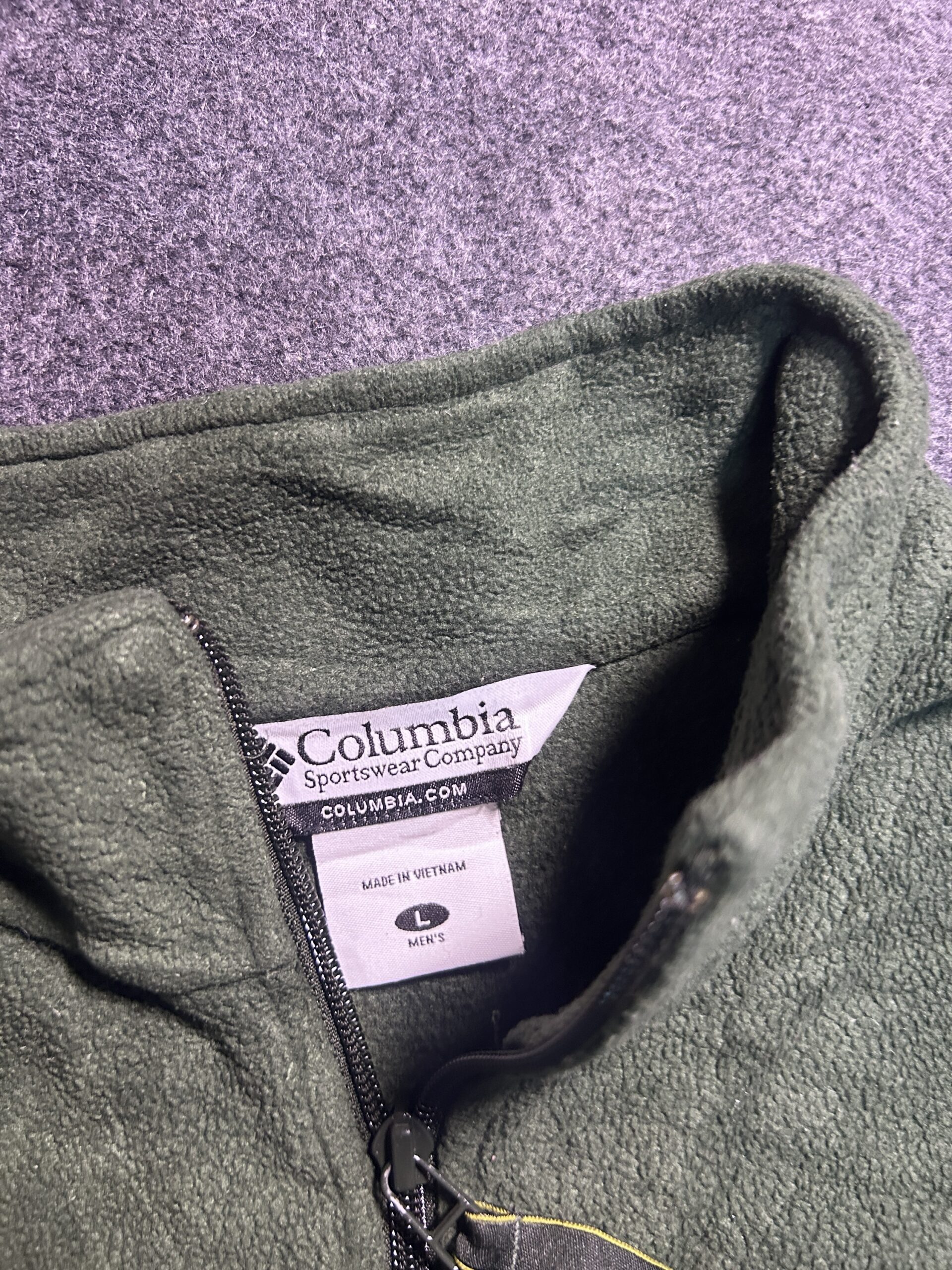 Columbia Olive Green Men’s Half Zip Fleece Sweatshirt | XL