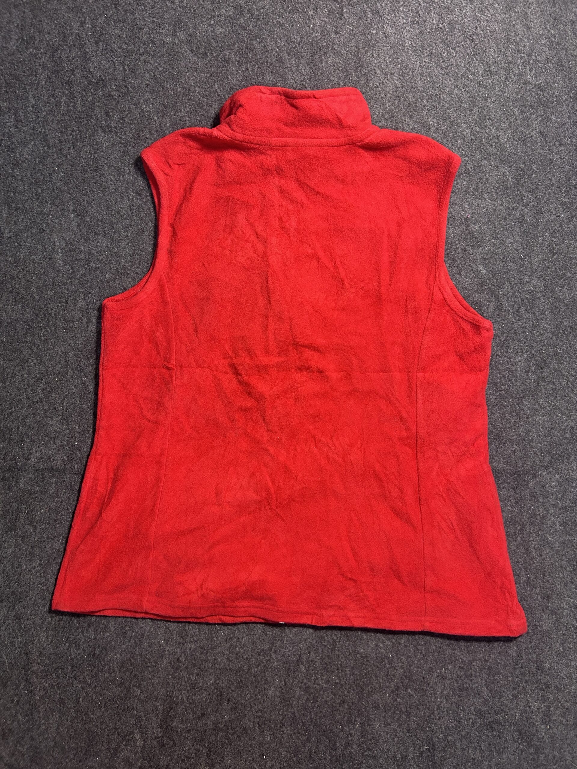 Holiday Editions Christmas Fleece Vest Red Full Zip Women’s Large