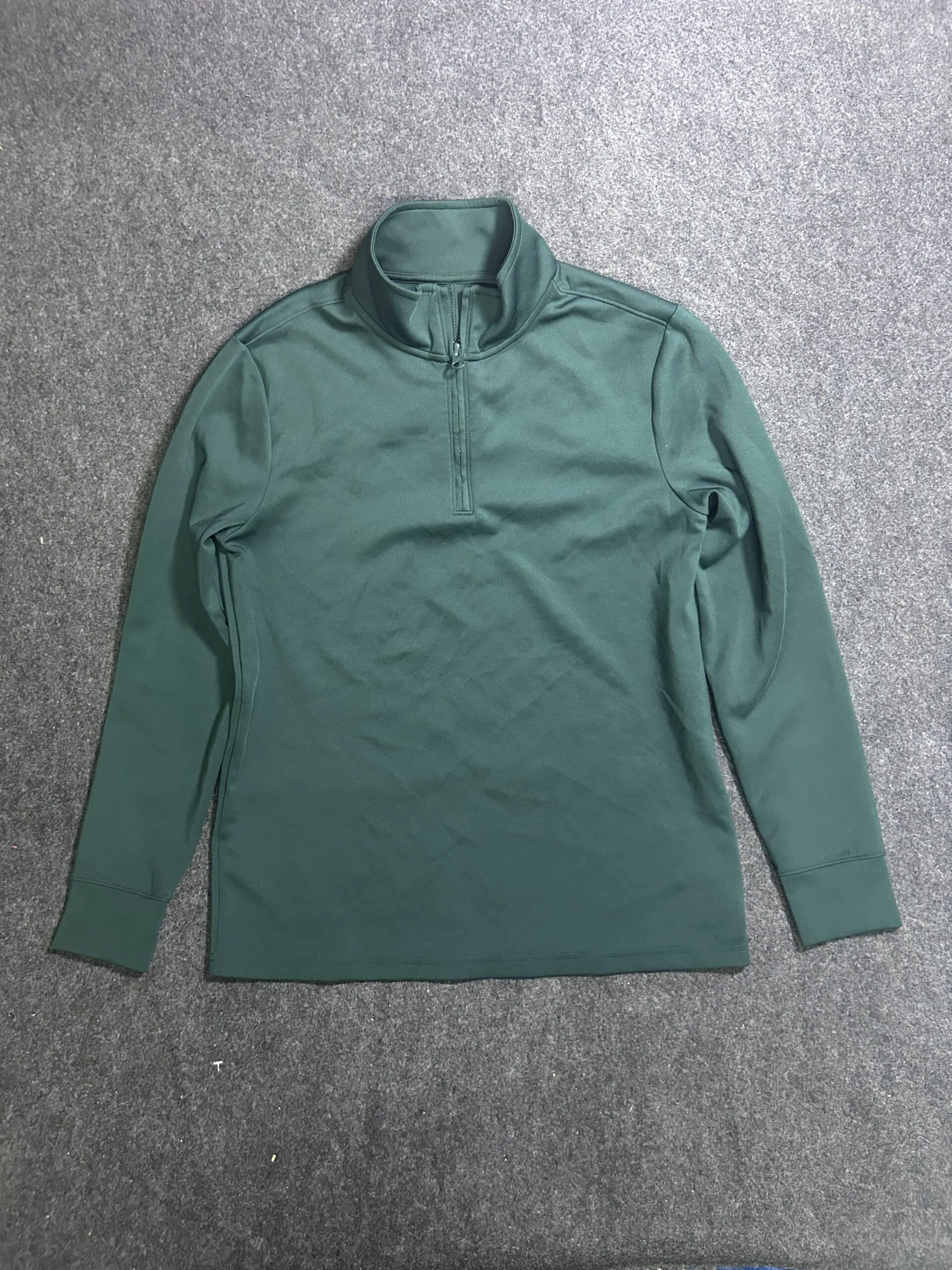 Lands’ End Dark Green Quarter Zip Performance Tshirt M