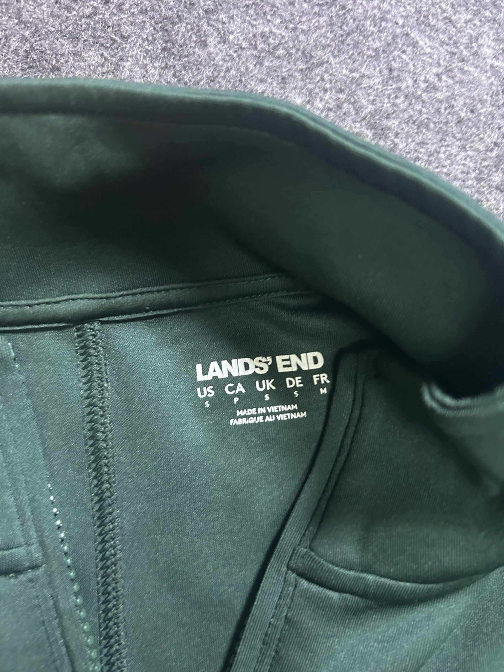 Lands’ End Dark Green Quarter Zip Performance Tshirt M