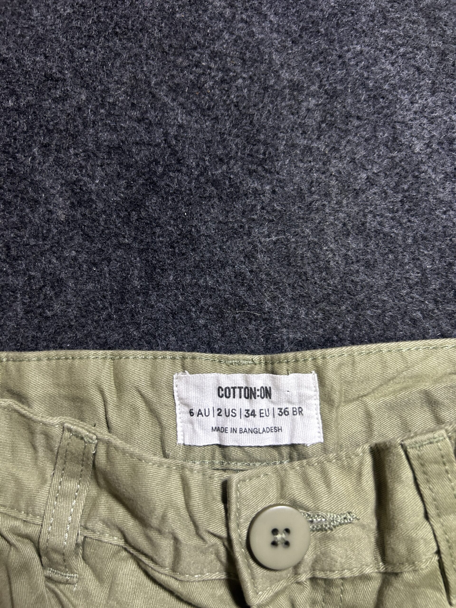 Cotton On High Waist Wide Leg Cotton Trousers Sage Green Unisex 26 Waist