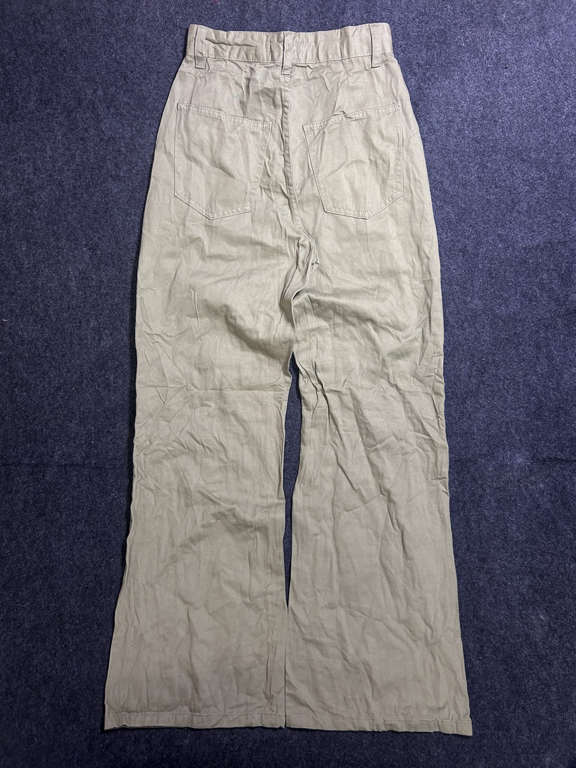 Cotton On High Waist Wide Leg Cotton Trousers Sage Green Unisex 26 Waist