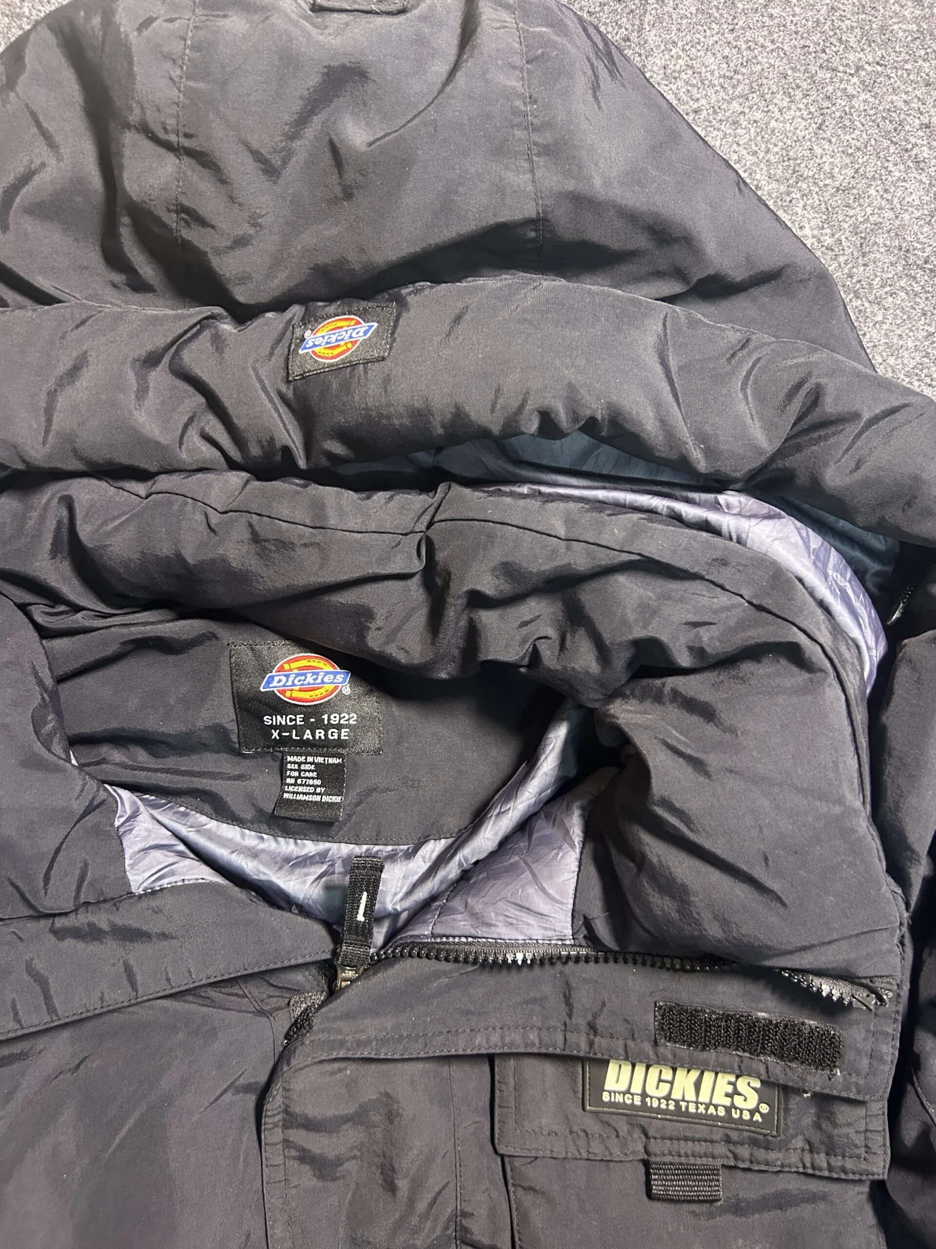 Dickies Hooded Parka Heavy Winter Jacket Black XL