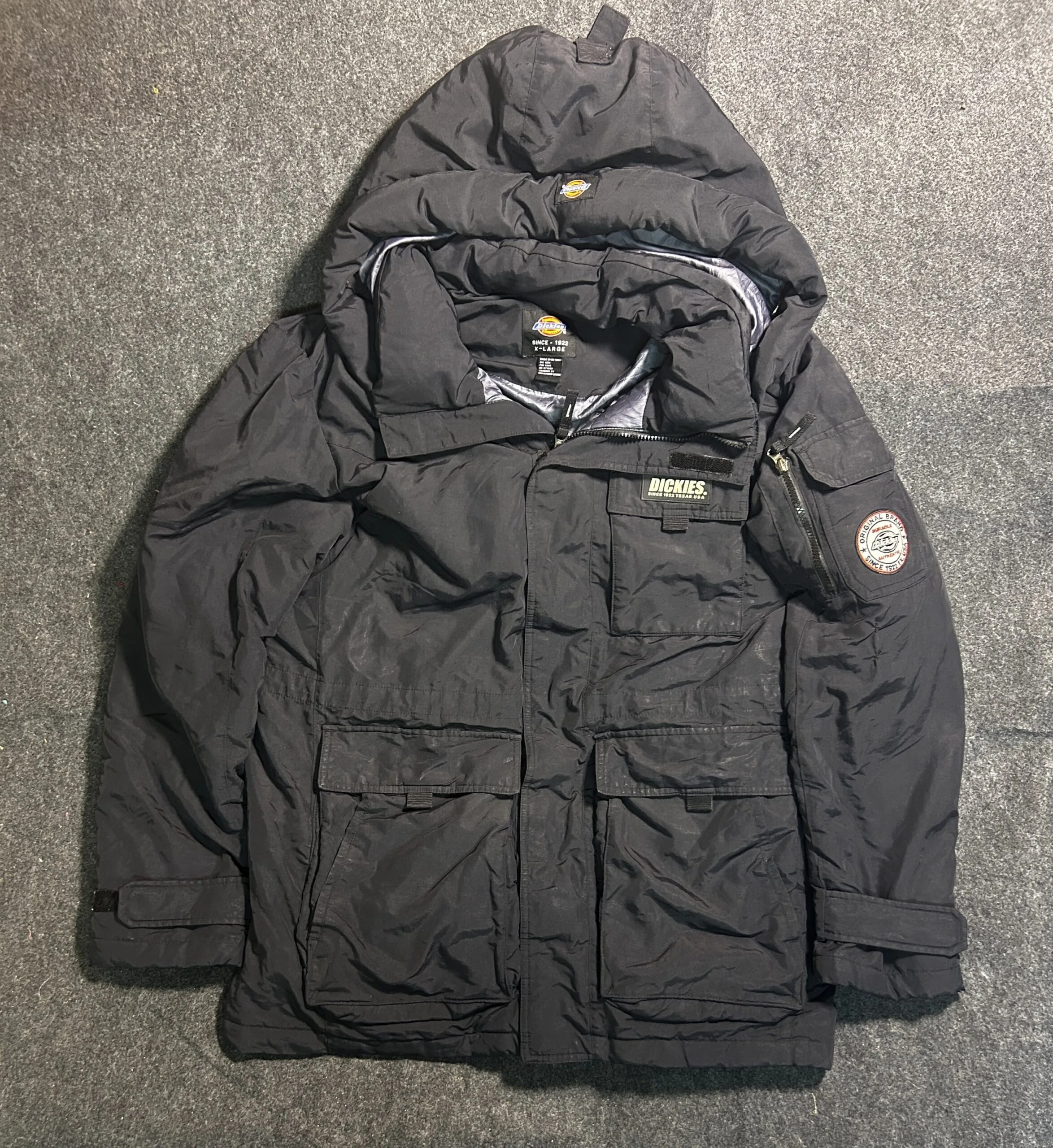 Dickies Hooded Parka Heavy Winter Jacket Black XL
