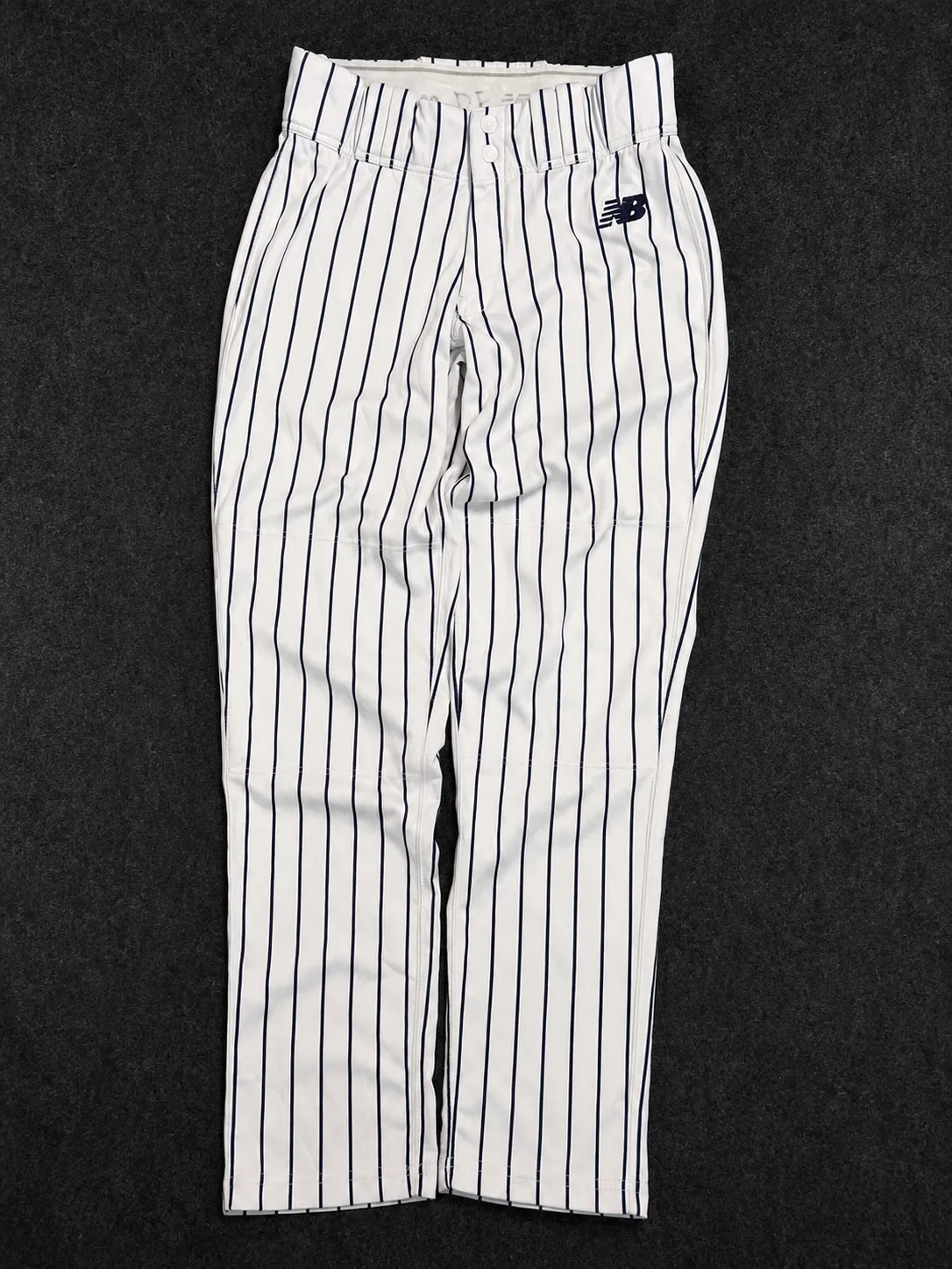 New Balance Team Issue Pinstripe Performance Pants White Navy Waist 30