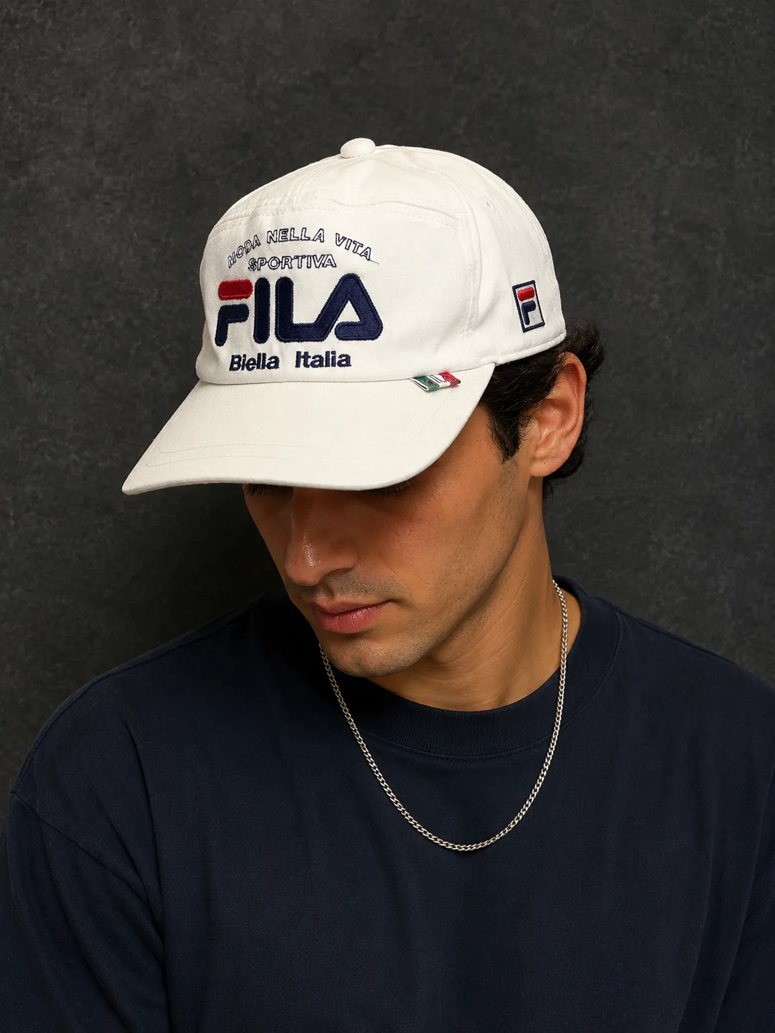Vintage Fila Biella Italia White Snapback Cap | Adjustable Free Size